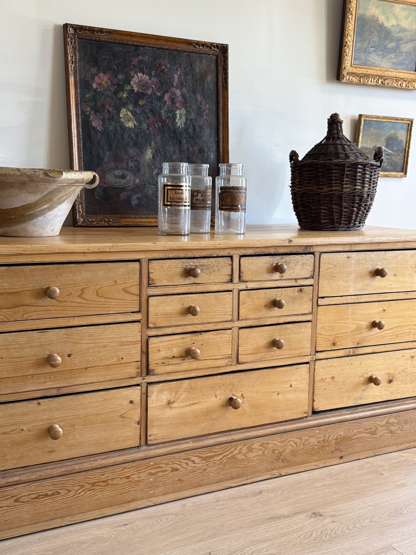Antique English Pine Sideboard