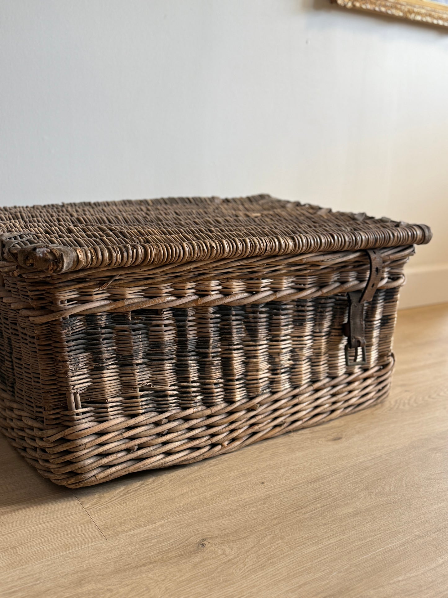 Antique English Woven Trunk