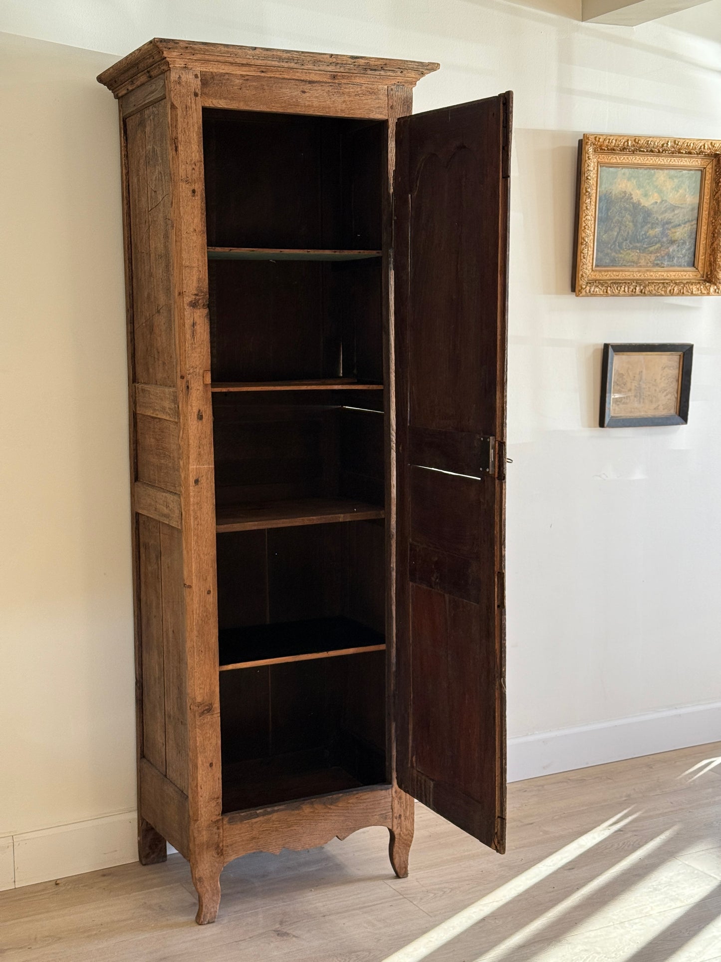 19th c. French Oak Bonnetière Cabinet