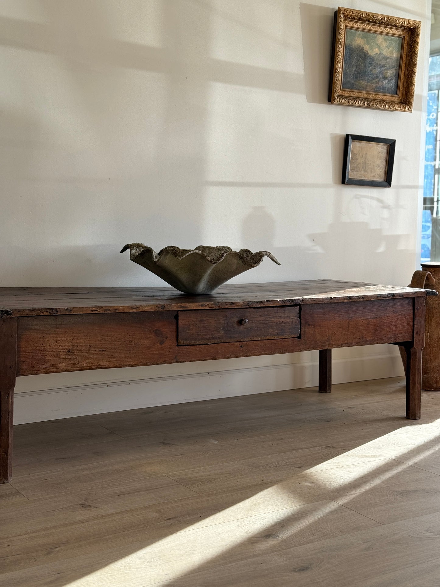 Monumental 19th c. French Walnut Coffee Table