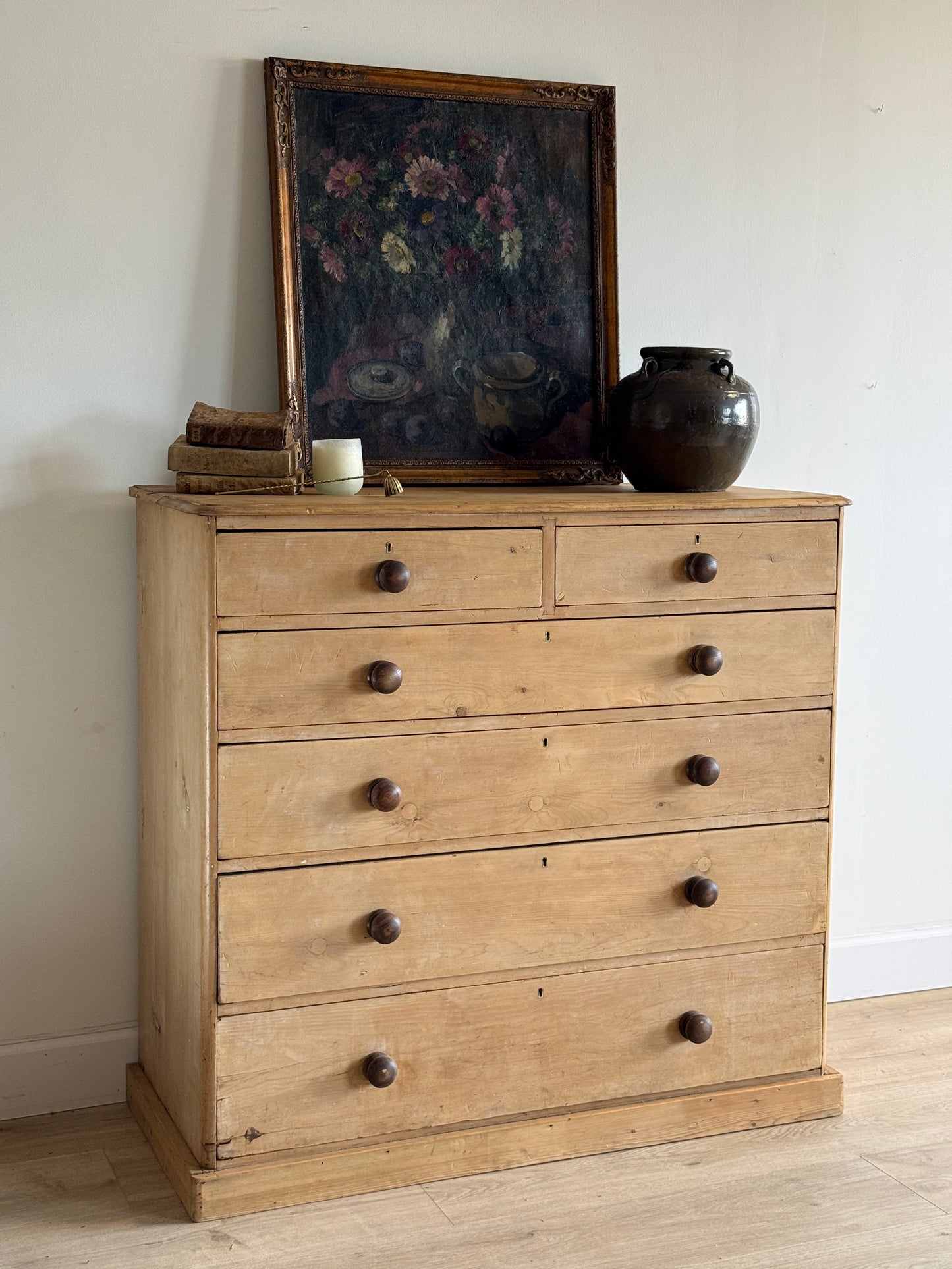 Large Antique English Pine Dresser/Chest of Drawers