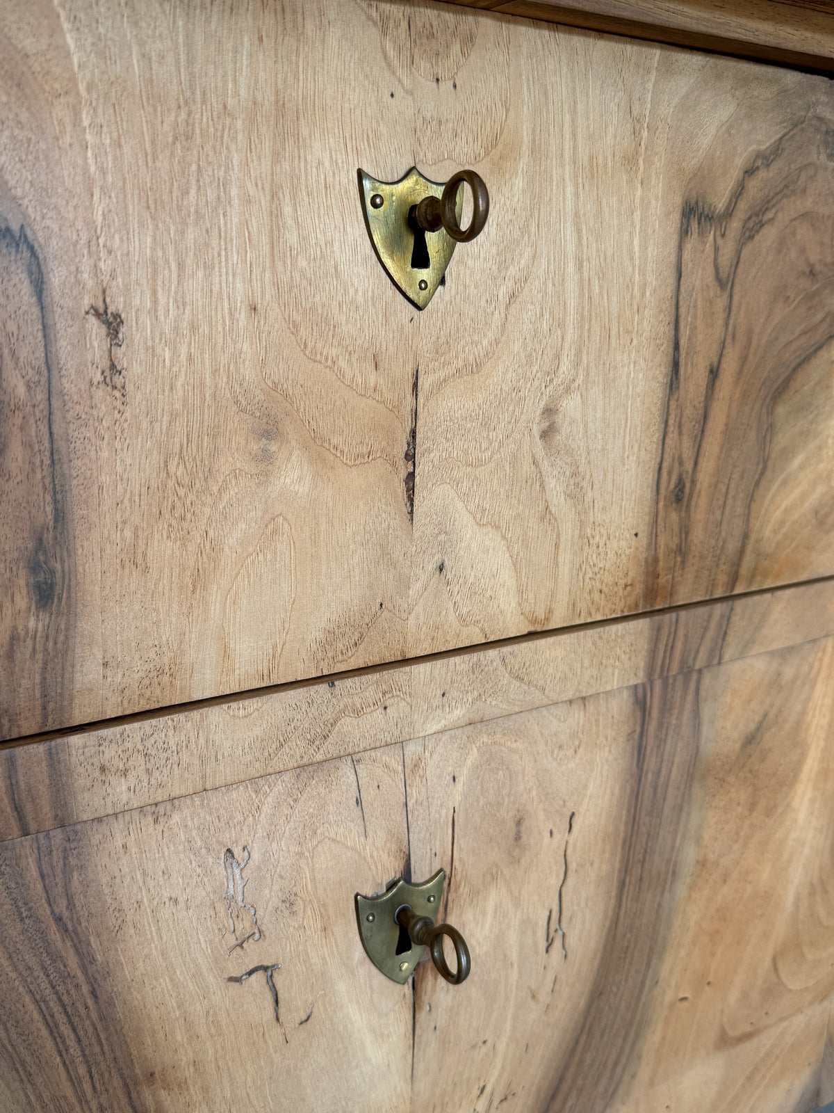 19th Century French Bleached Walnut Commode with Stone Top