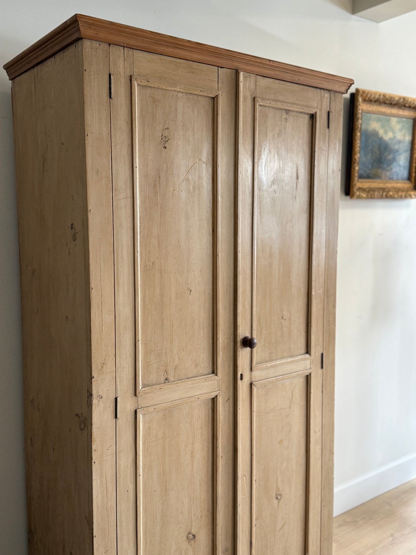 Antique English Pine Larder Cabinet