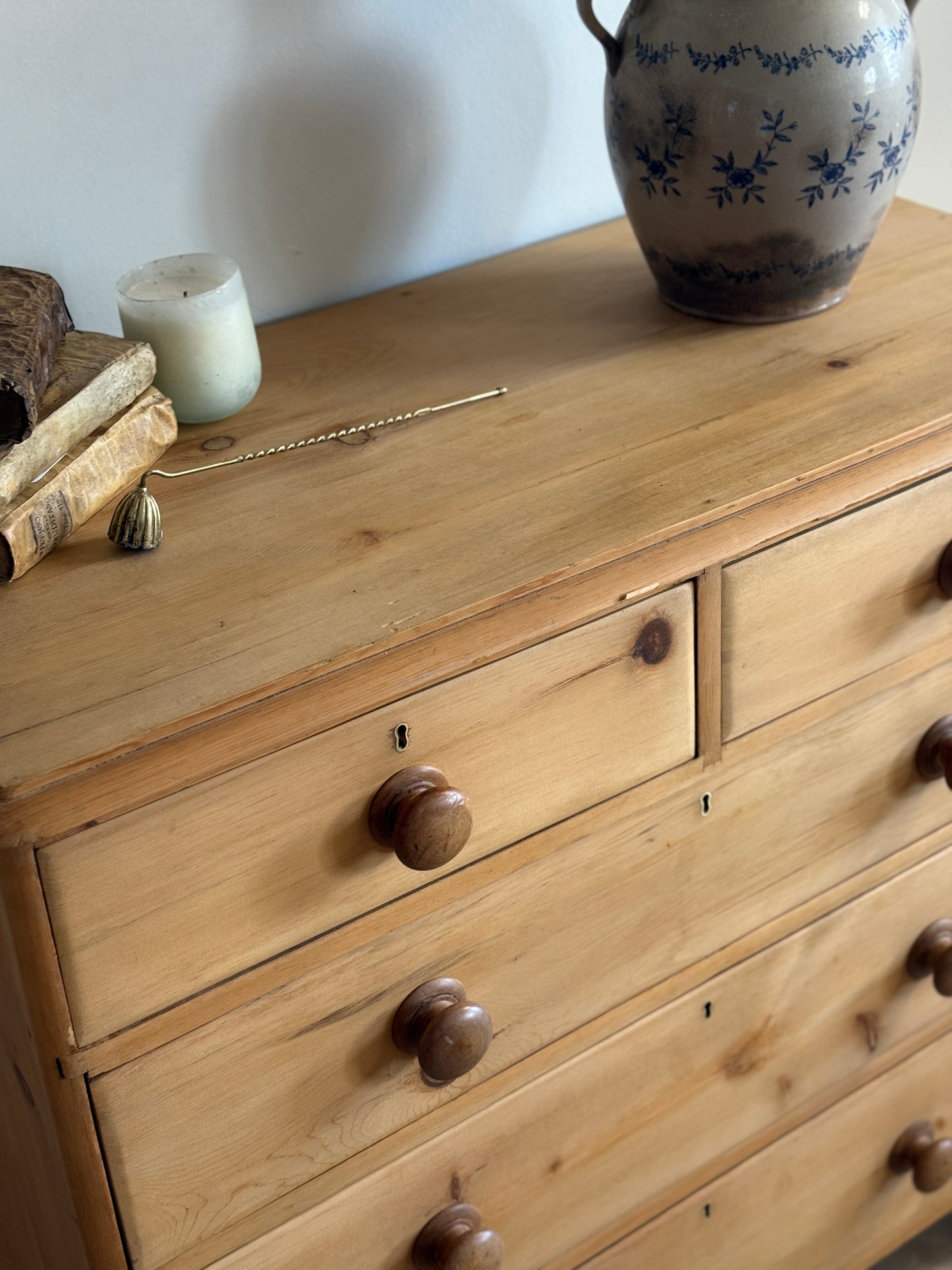 Antique English Pine Dresser/Chest of Drawers