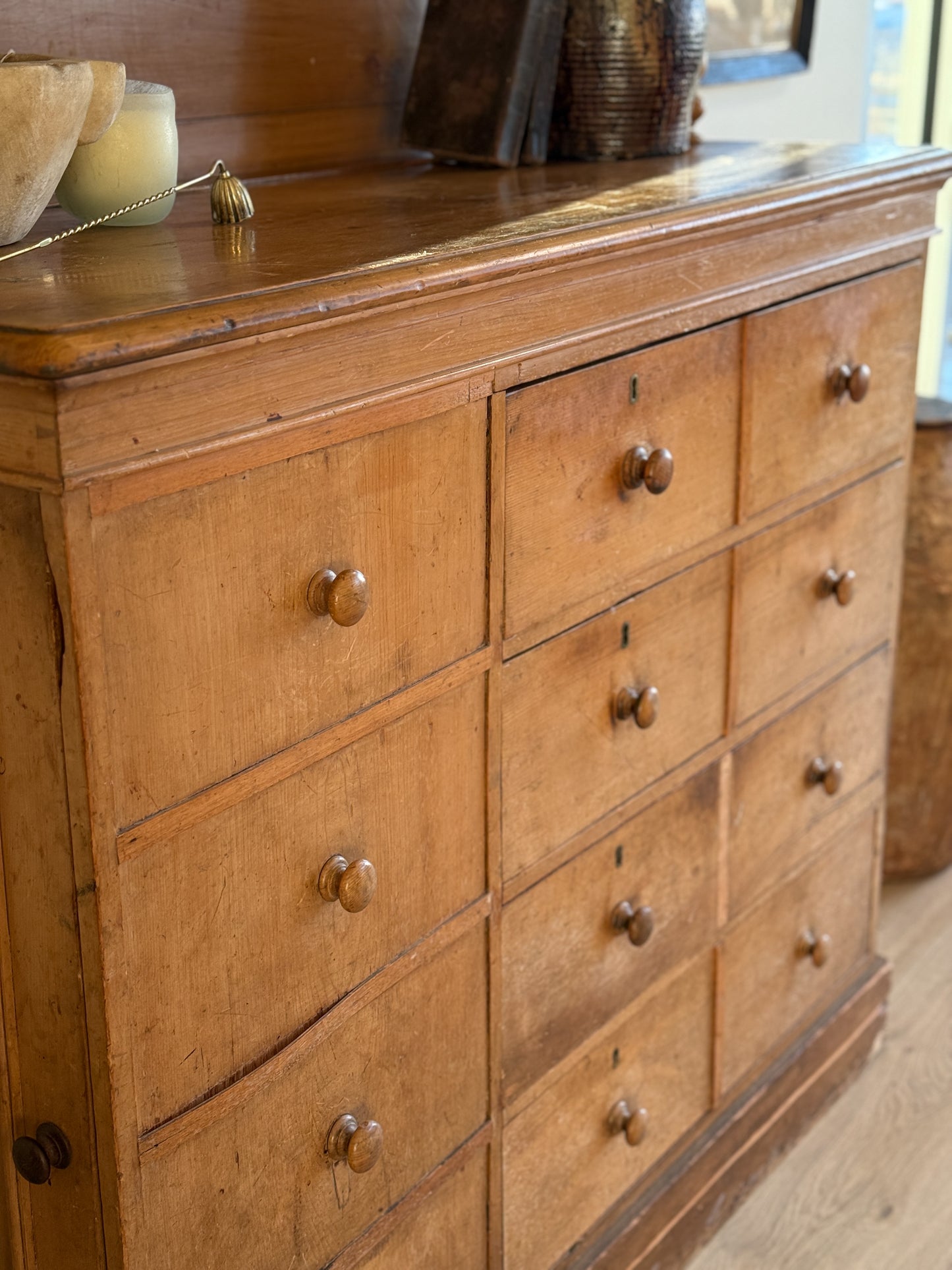Rare 19th Century English Pine Dairy Hutch