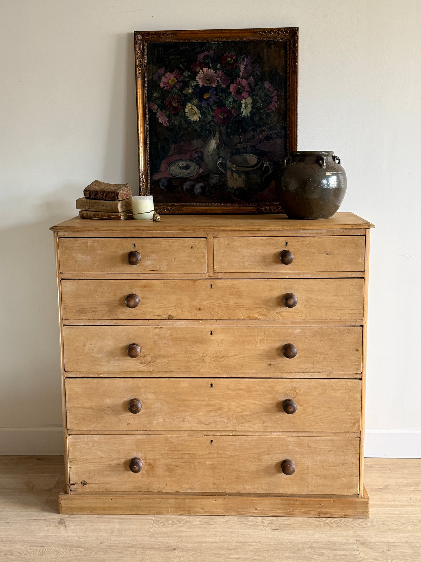 Large Antique English Pine Dresser/Chest of Drawers