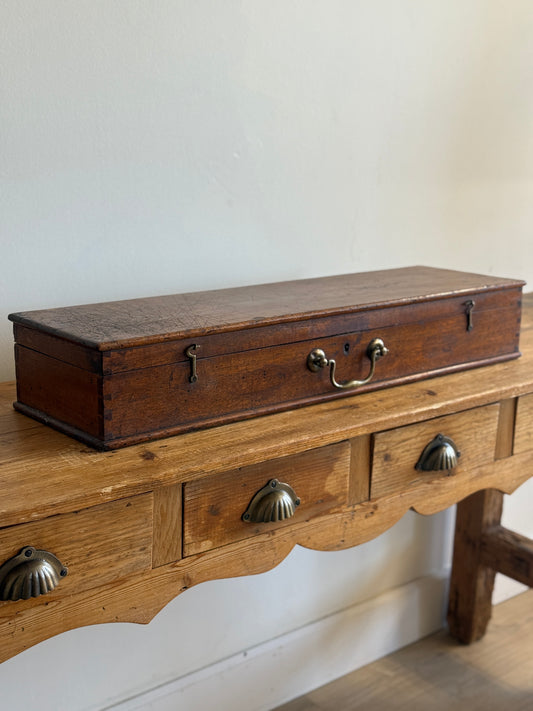 Antique English Oak Gun Box