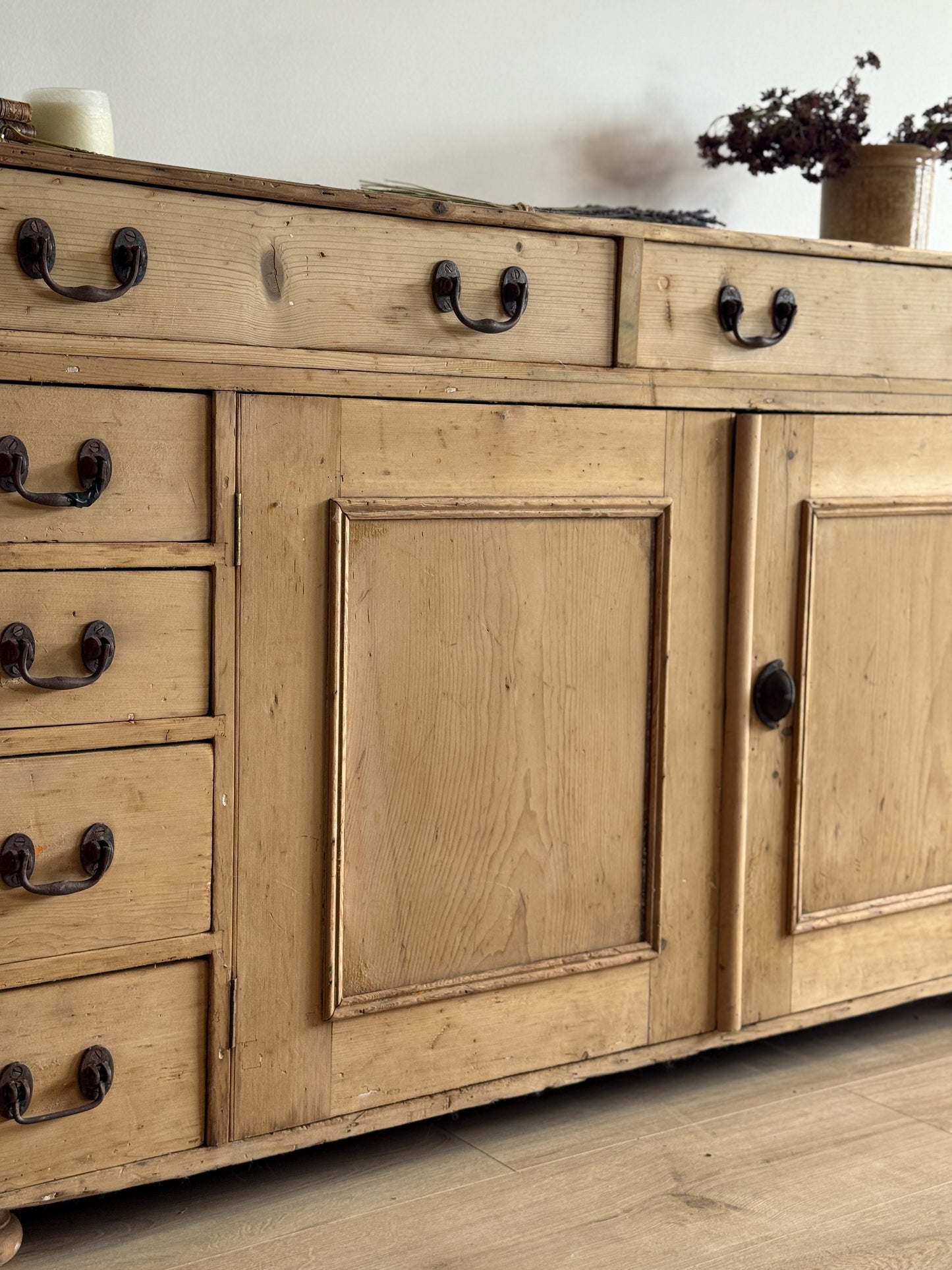 Antique English Pine Sideboard
