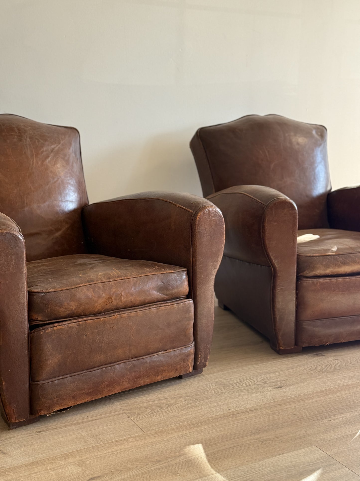 Pair Antique French Moustache Chairs