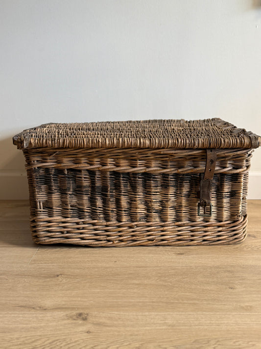 Antique English Woven Trunk