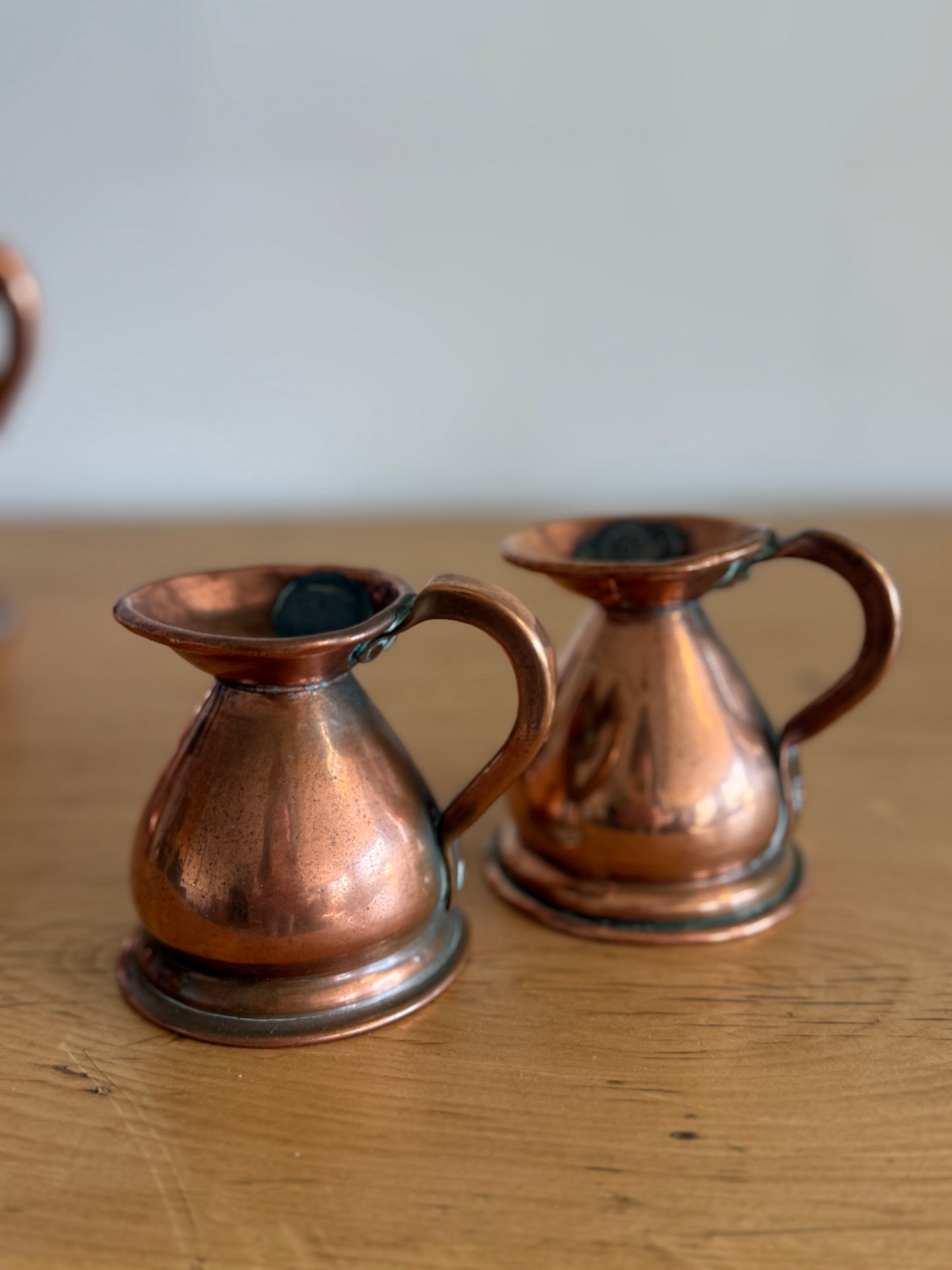 Antique English 1/8 gil Copper Measuring Jug