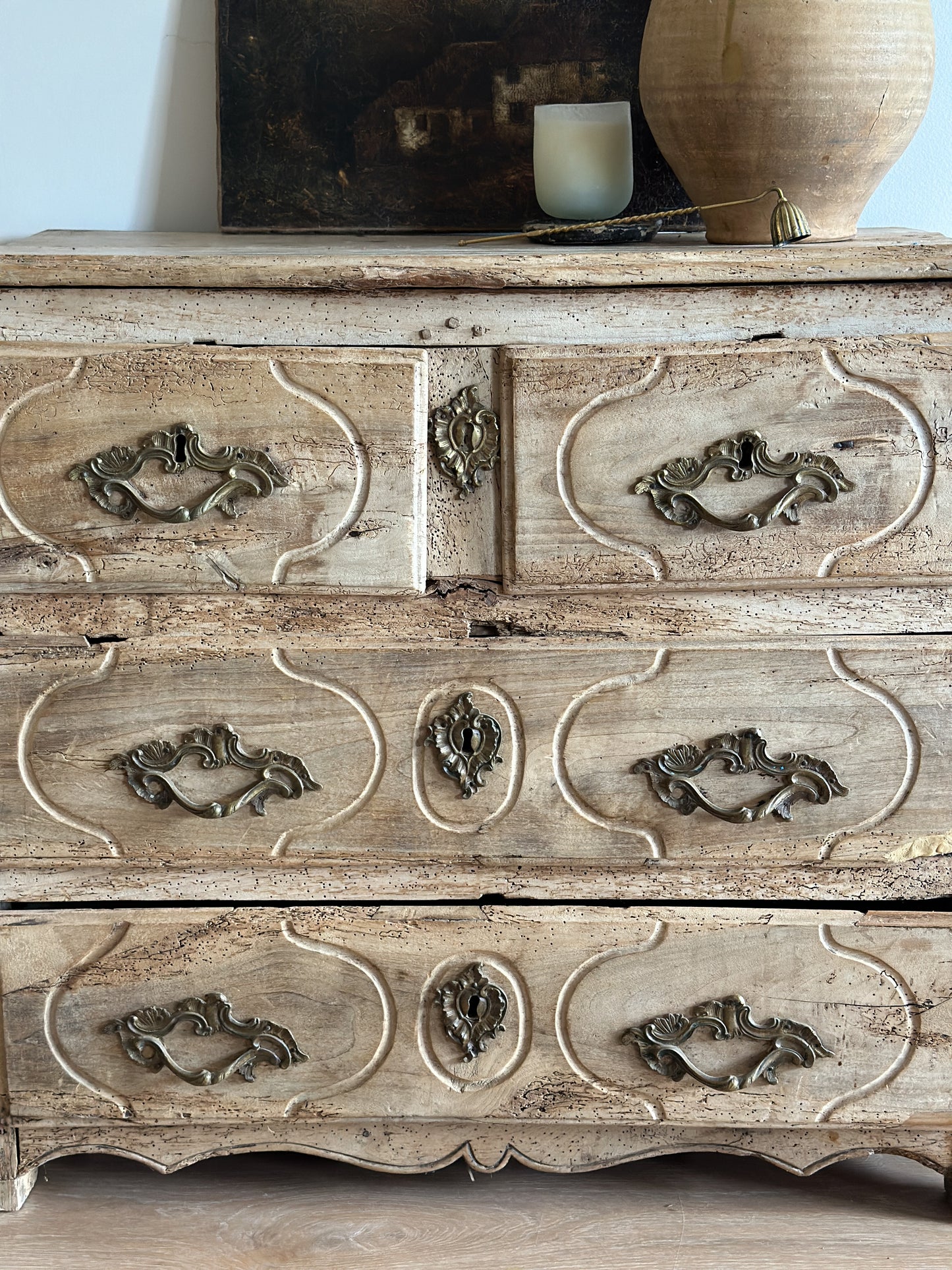 18th Century French Bleached Commode/Chest of Drawers