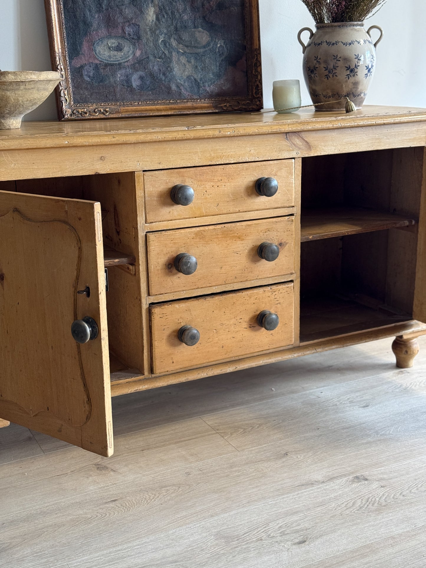 Antique English Pine Sideboard