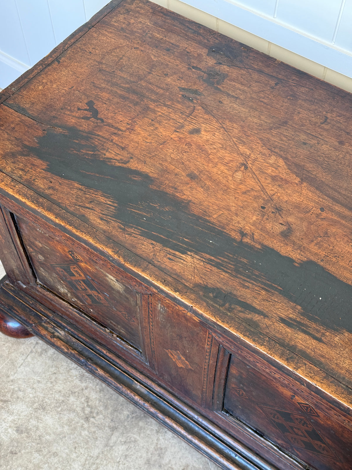 Long 17th Century Italian Walnut Chest