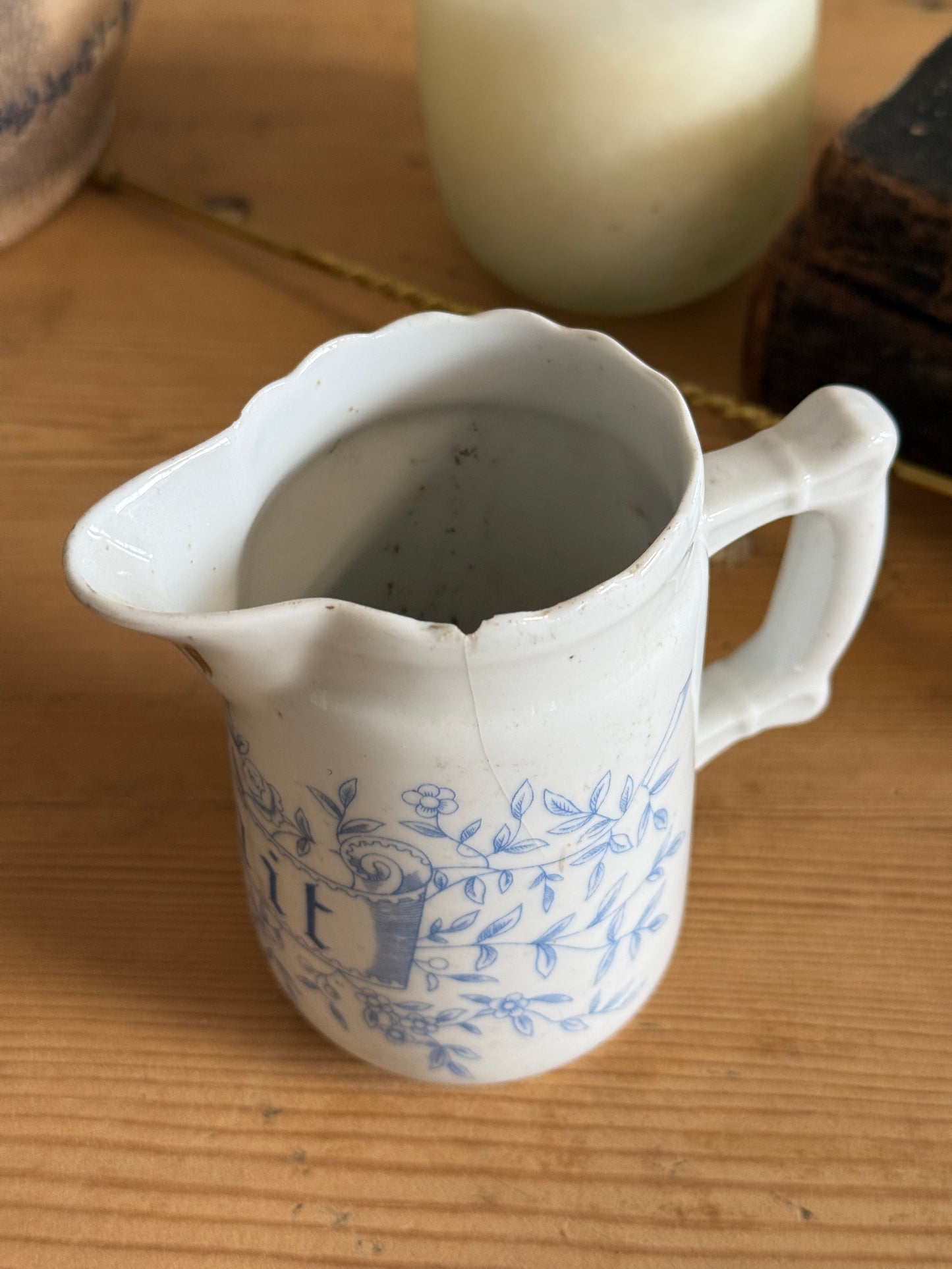 French Ironstone Lait (milk) Pitcher