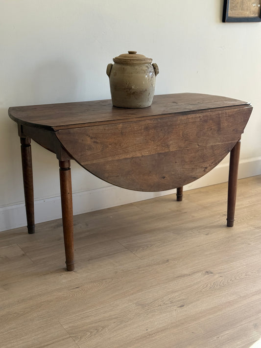 19th c. French Walnut Drop Leaf Table