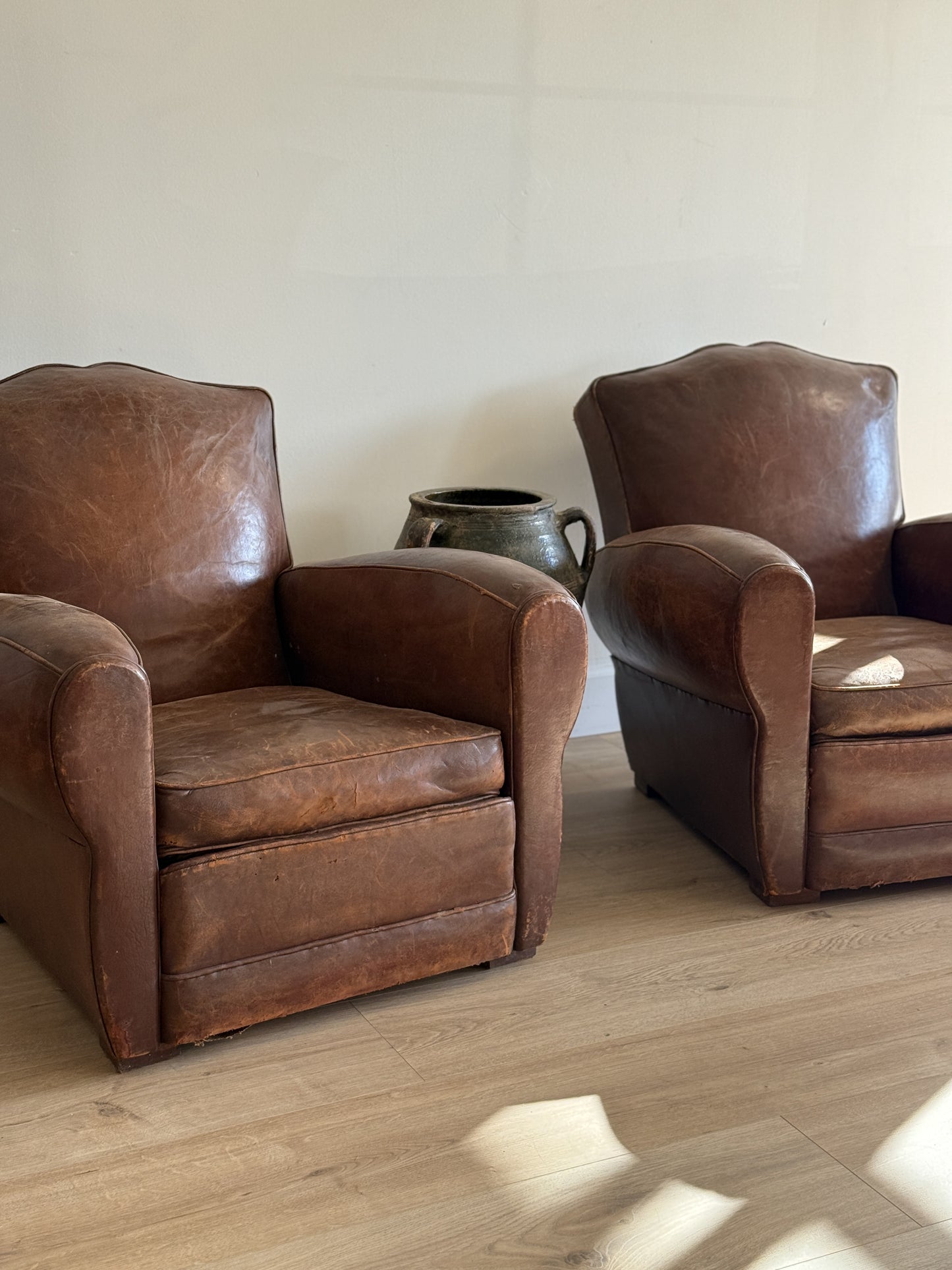 Pair Antique French Moustache Chairs