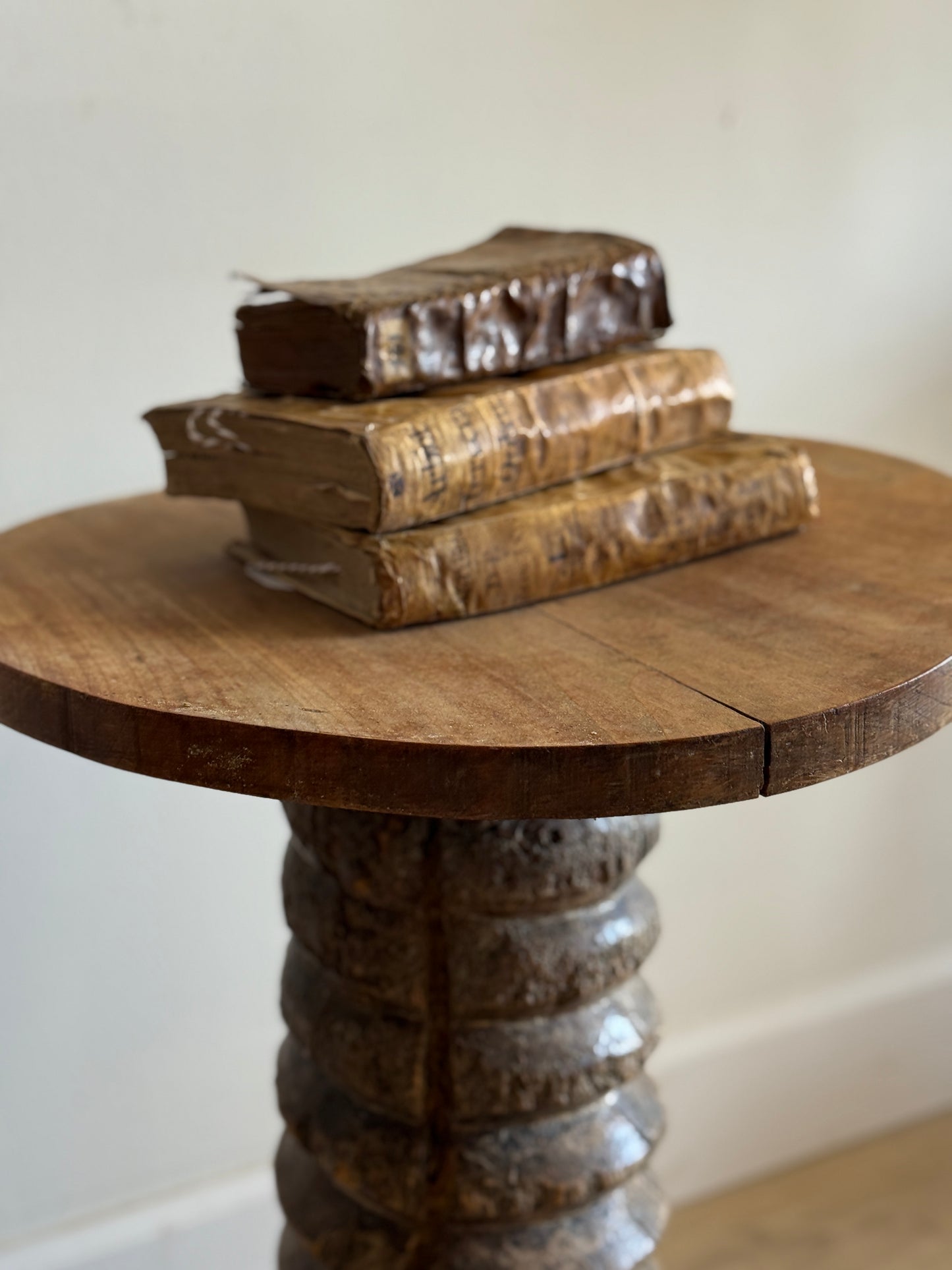 Antique French Wine Press Side Table
