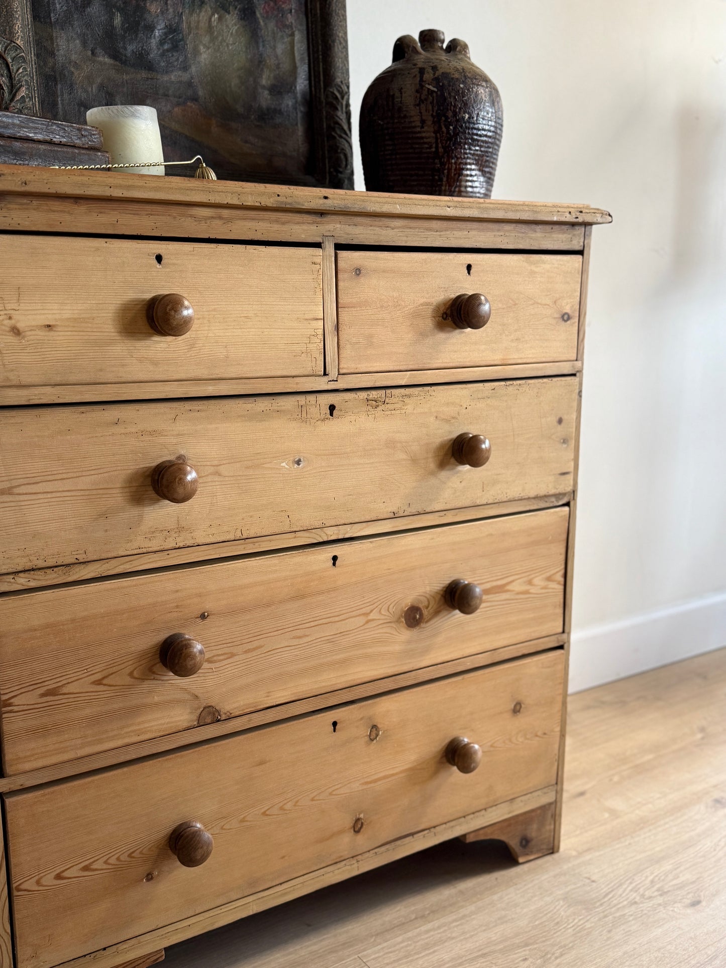 Antique English Pine Dresser/Chest of Drawers