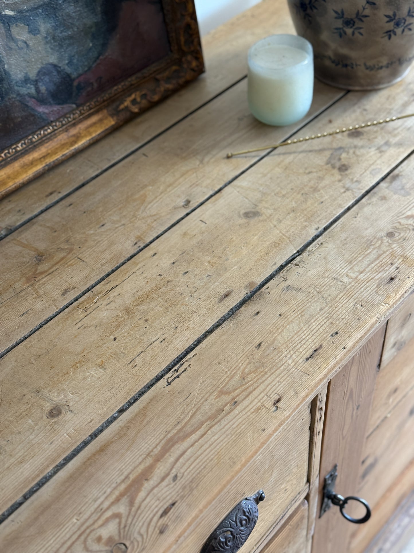 Antique English Pine Sideboard