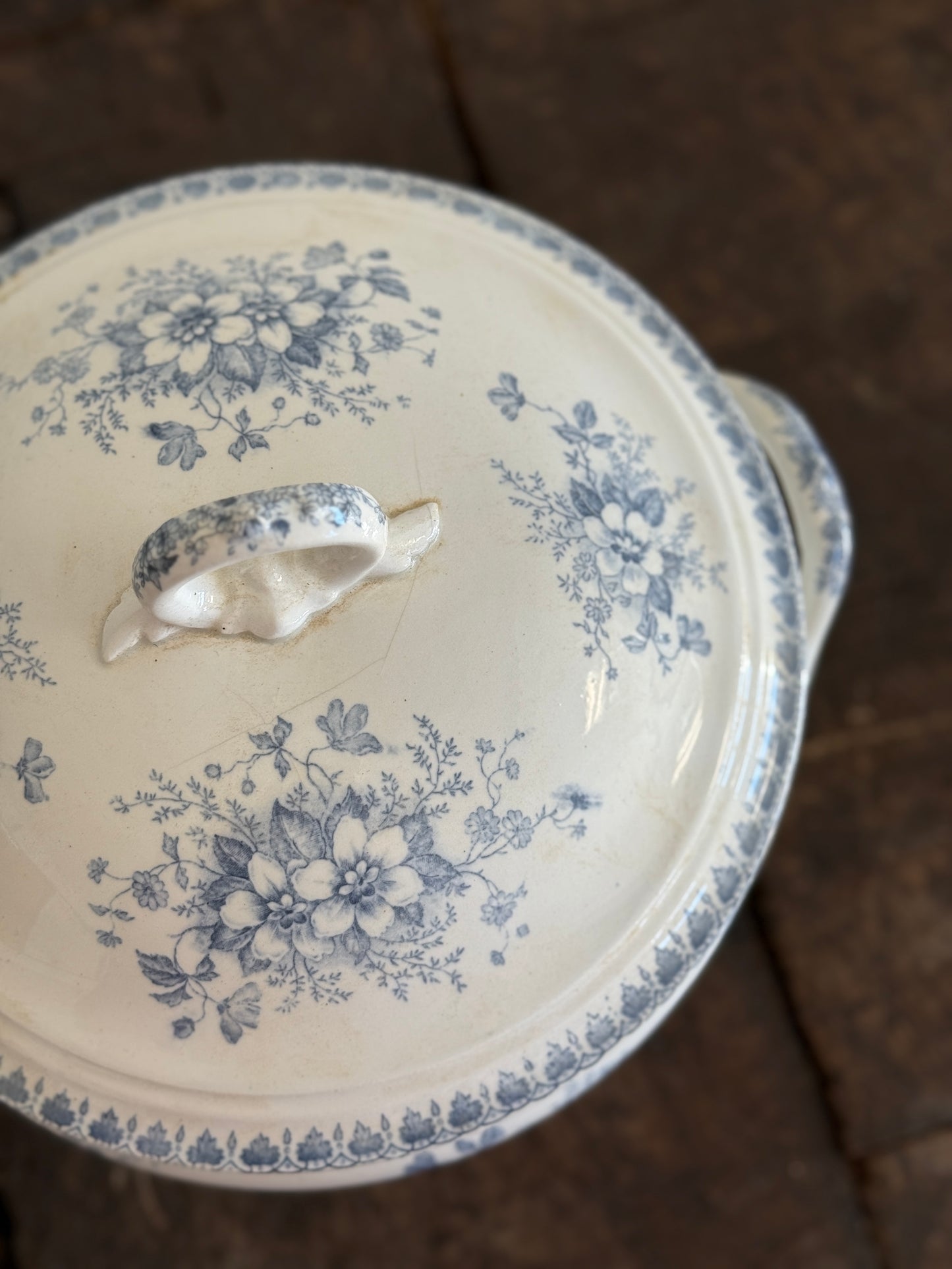 Antique Dutch Legiumere, Light Blue Floral Anna