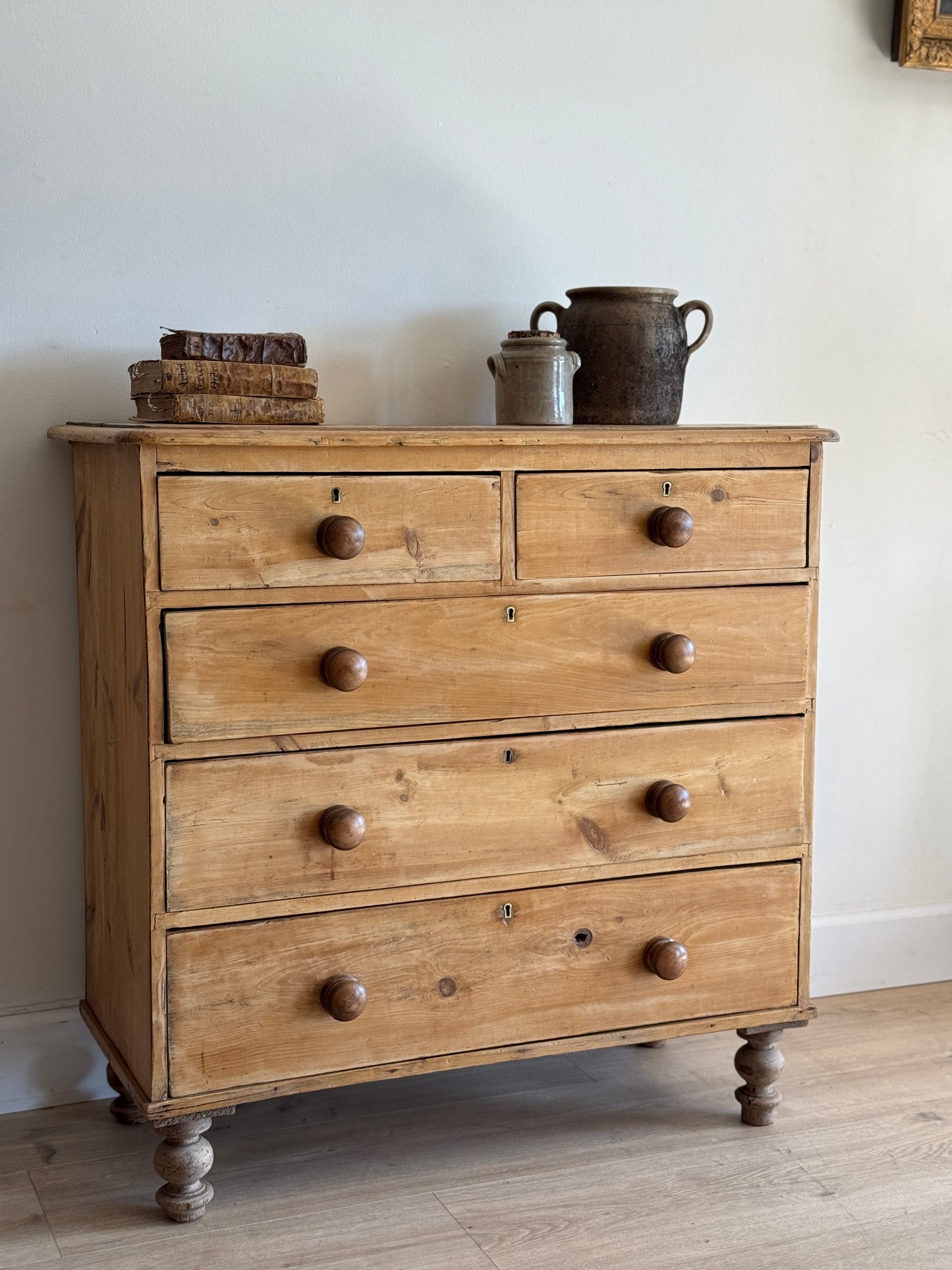Antique English Pine Dresser/Chest of Drawers