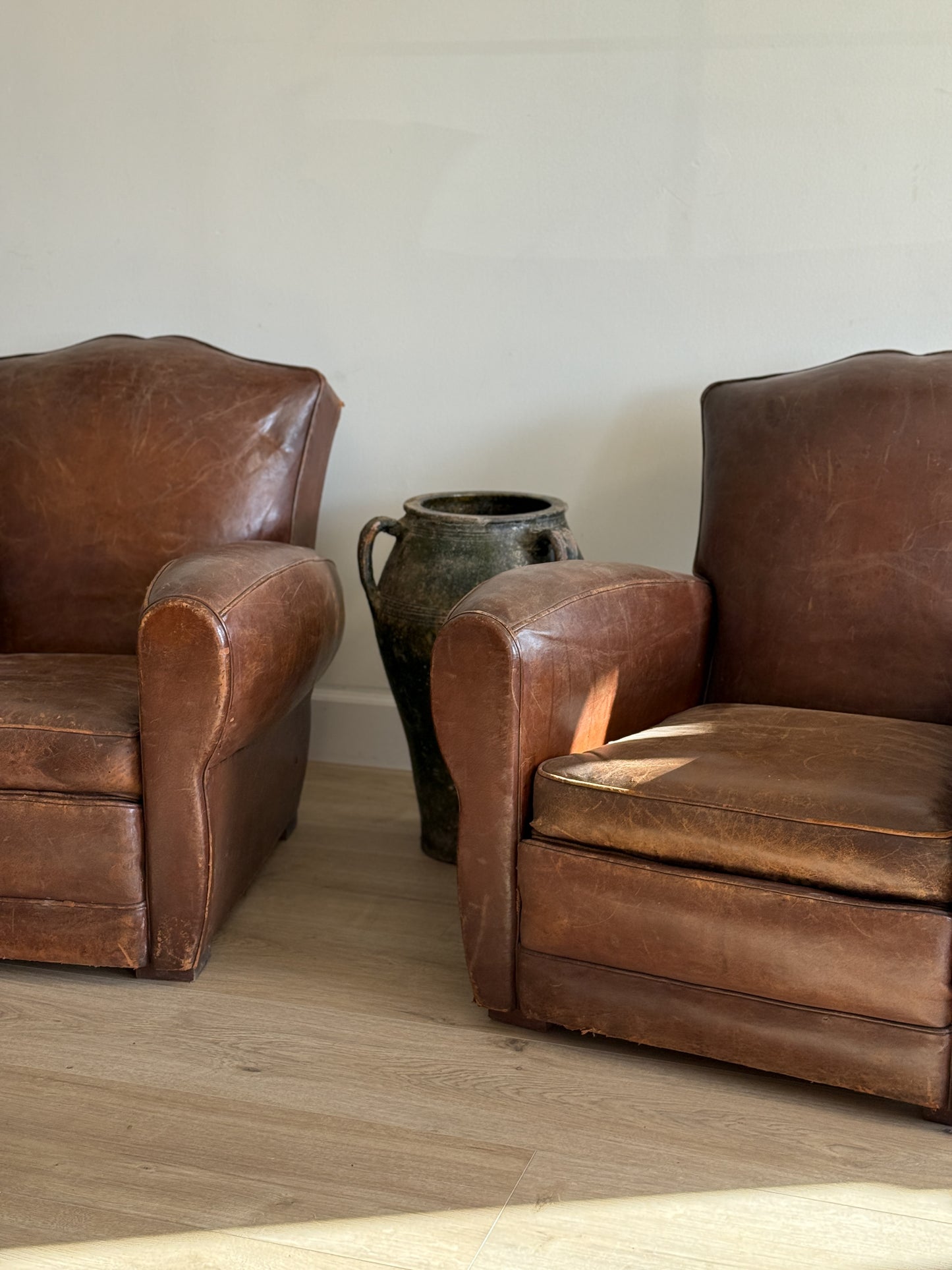 Pair Antique French Moustache Chairs
