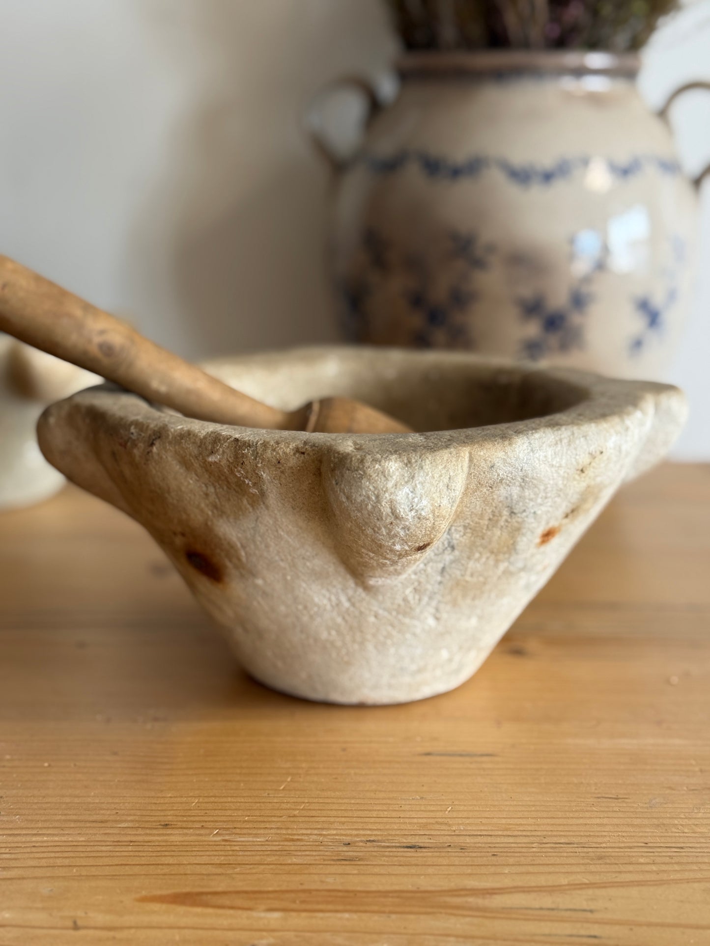 Antique French Marble Mortars with Pestles