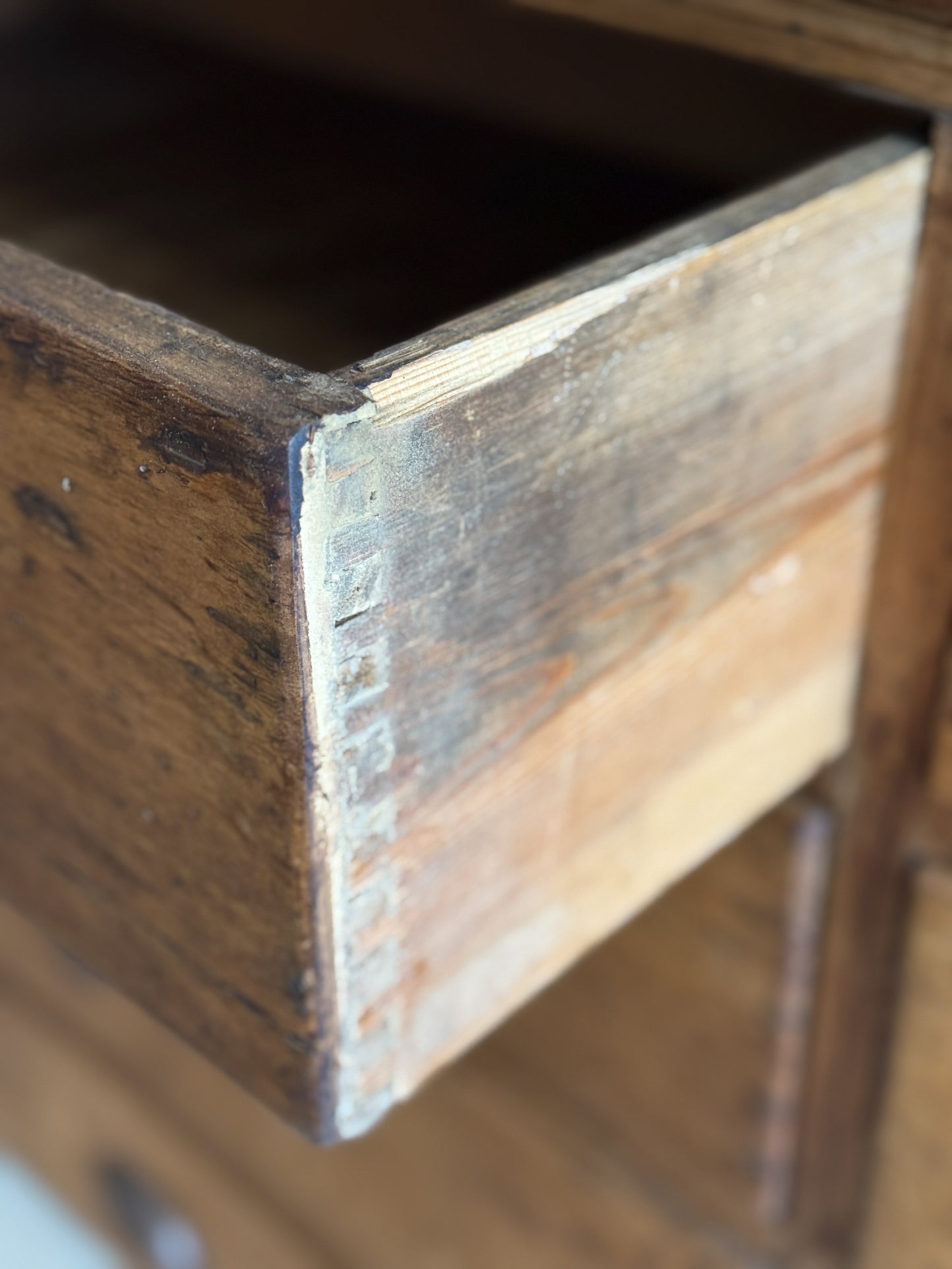 Antique English Bank of School Drawers/Sideboard