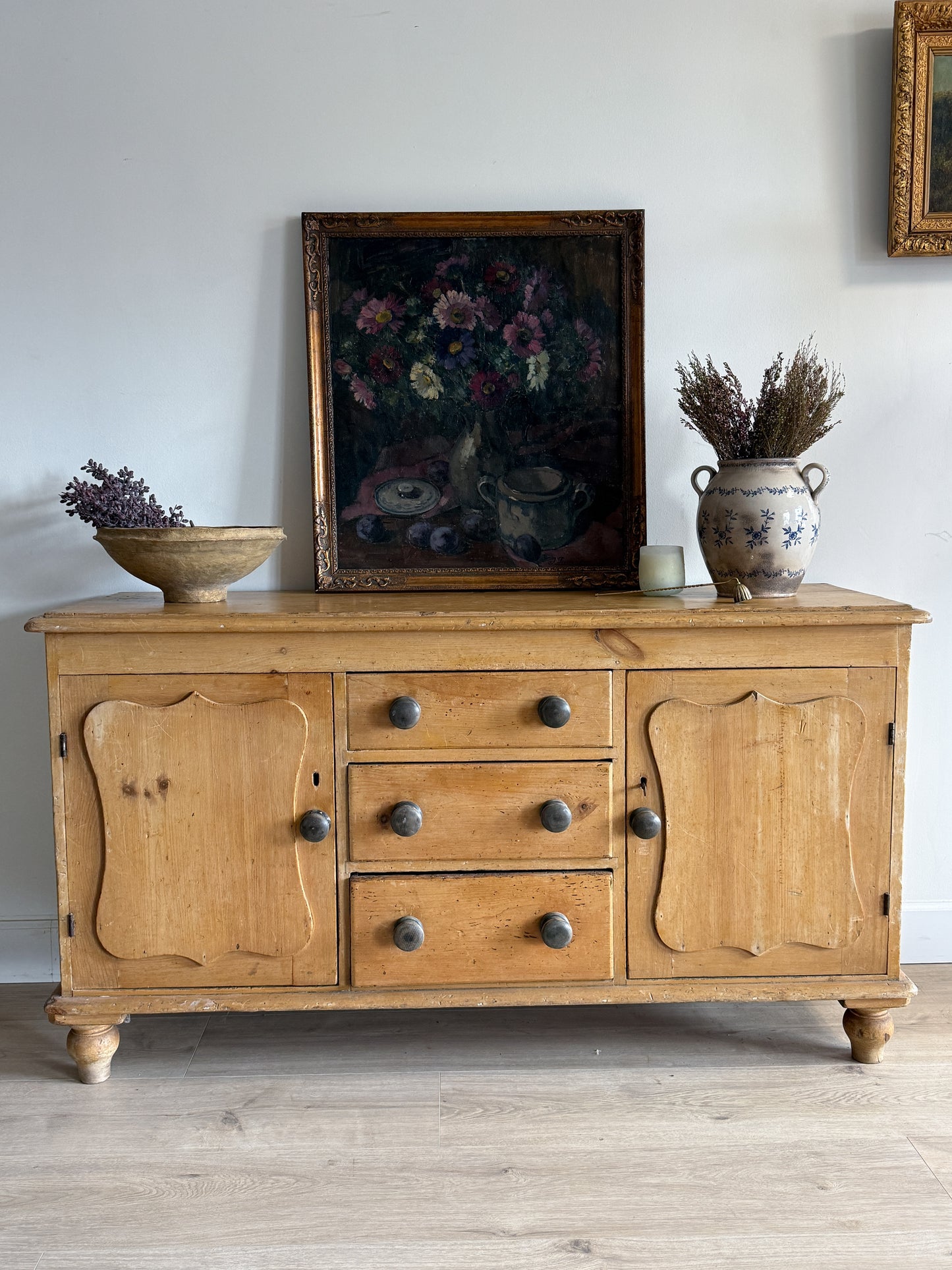 Antique English Pine Sideboard