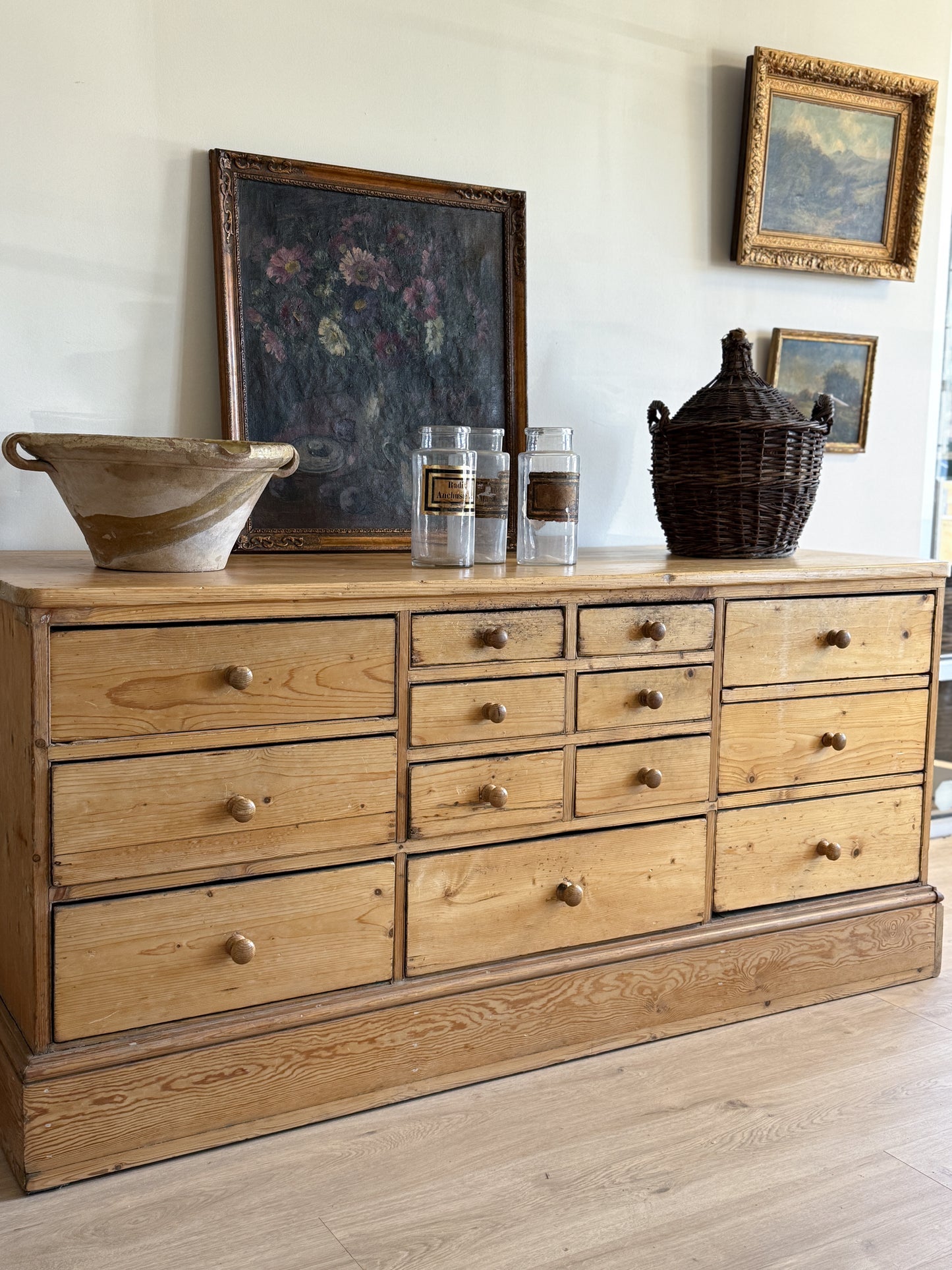 Antique English Pine Sideboard