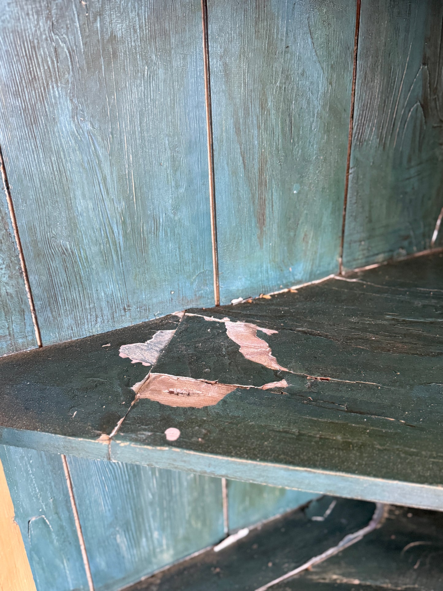 Antique English Pine Corner Hutch