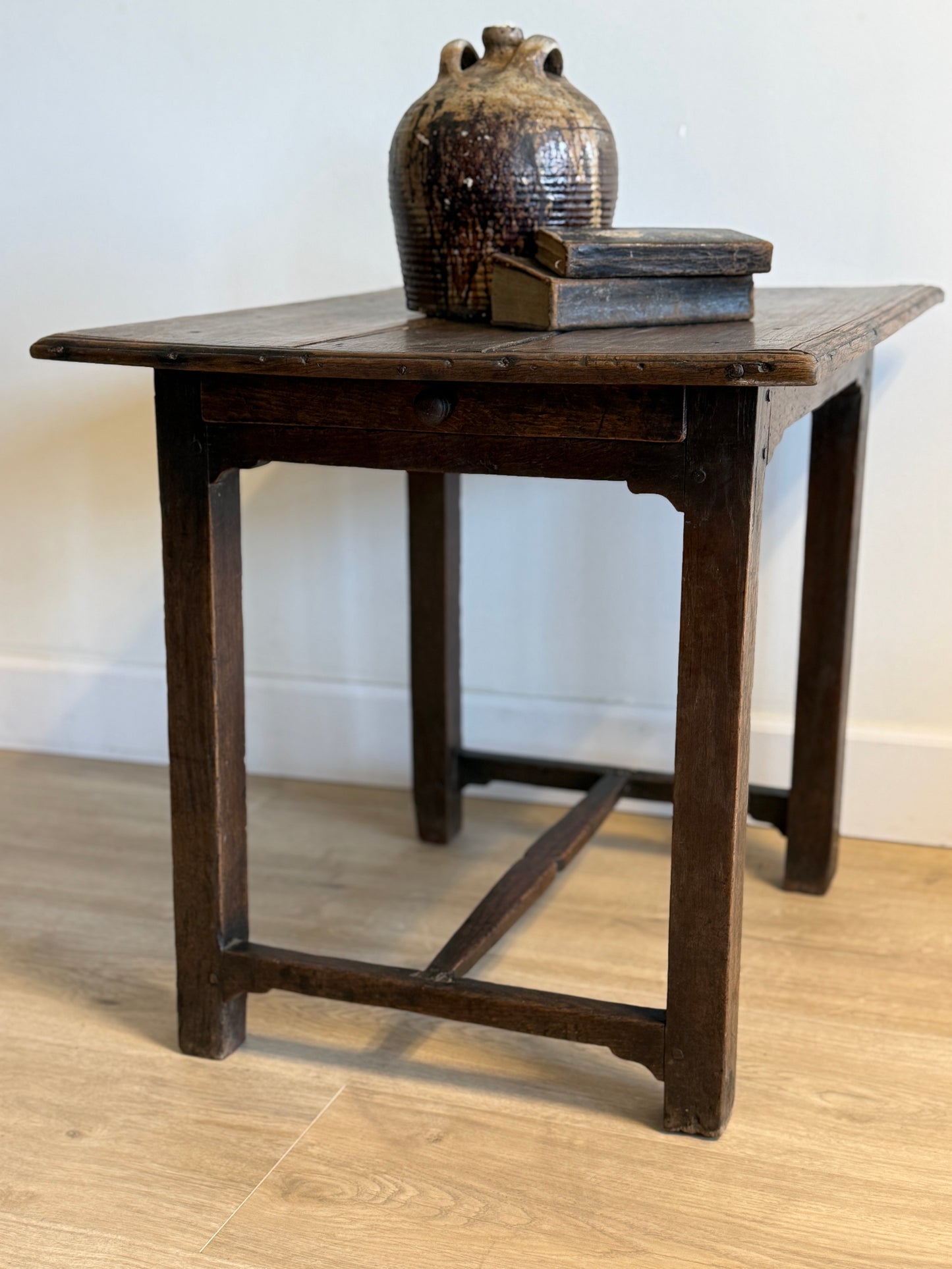 Late 17th/18th c. English Oak Side Table with Drawer