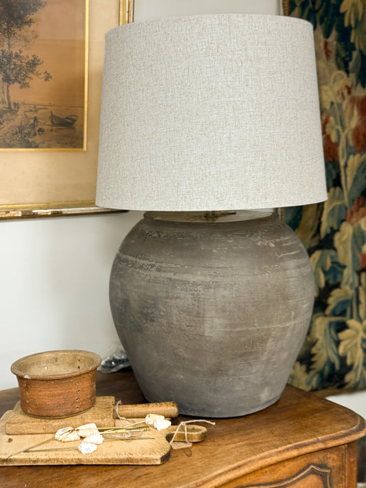 XL Vintage Pot Lamp with Shade