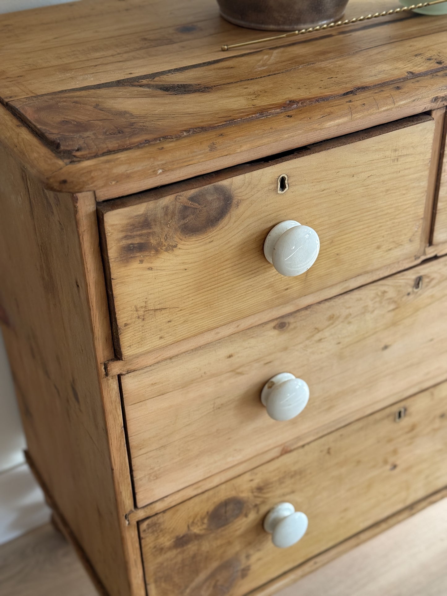 Antique English Pine Dresser/Chest of Drawers
