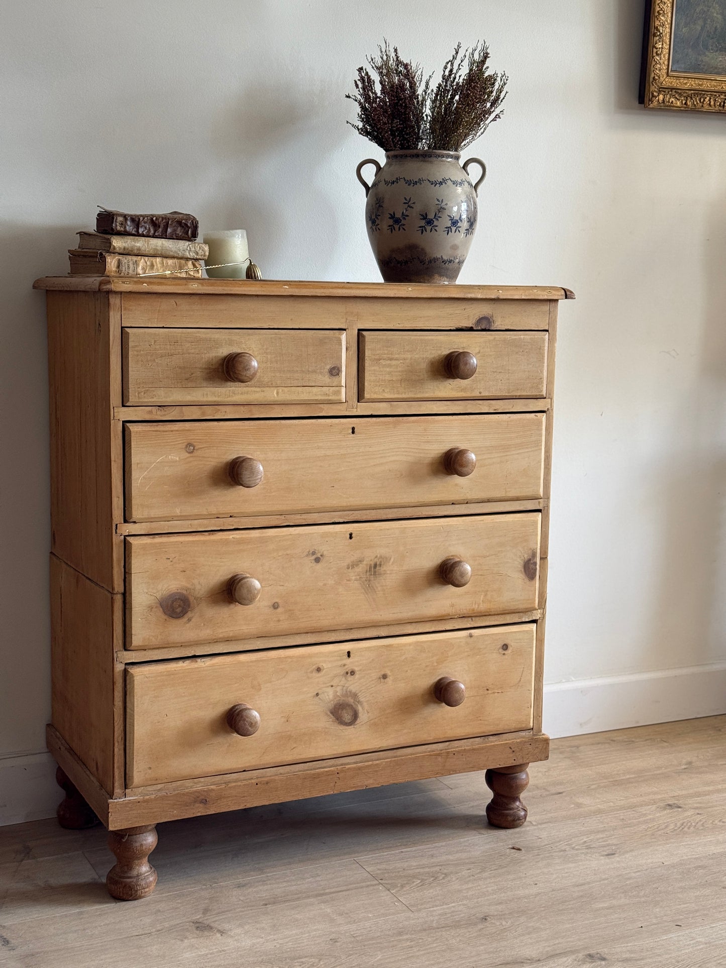 Antique English Pine Dresser/Chest of Drawers