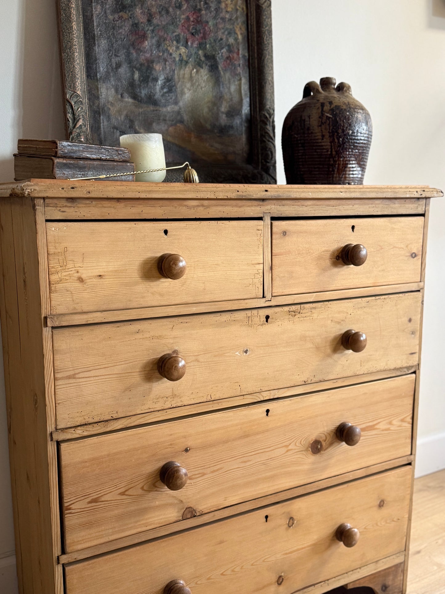 Antique English Pine Dresser/Chest of Drawers