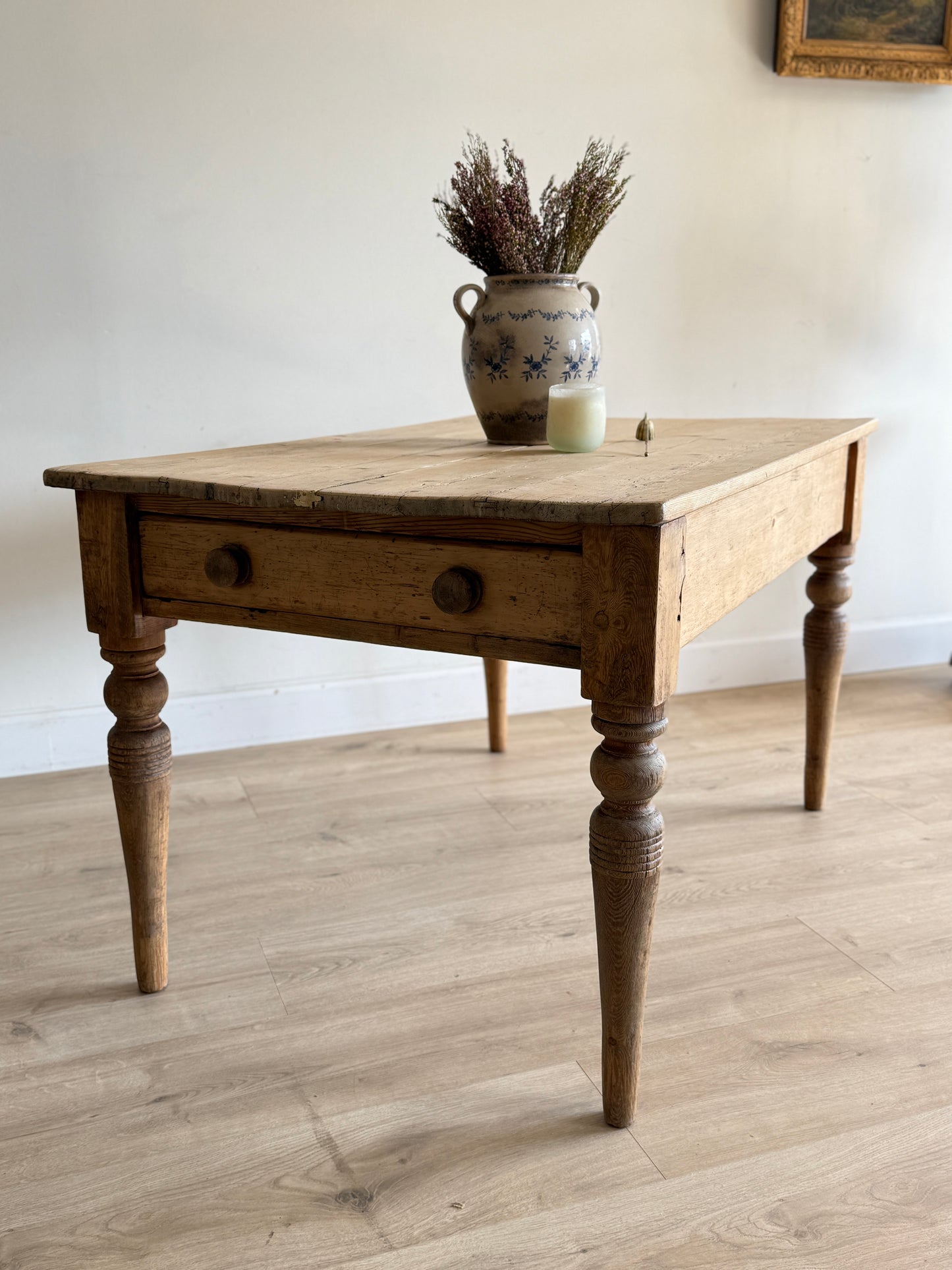Antique English Pine Farm Table