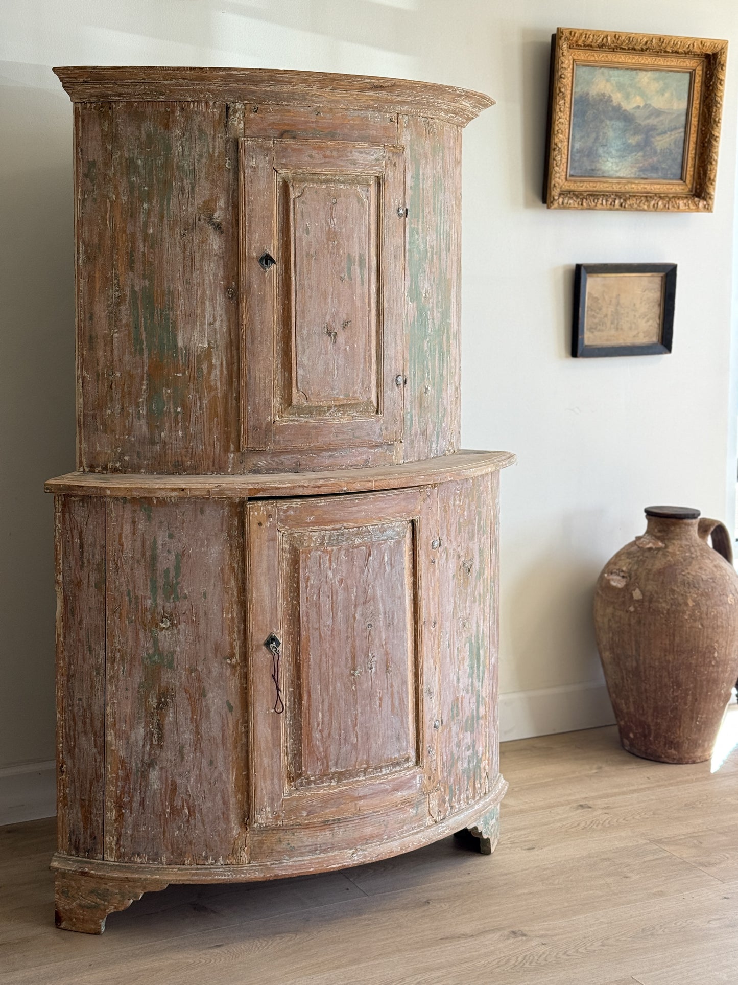 Antique Swedish Corner Cupboard