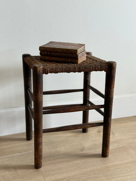 Antique English Rush Stool