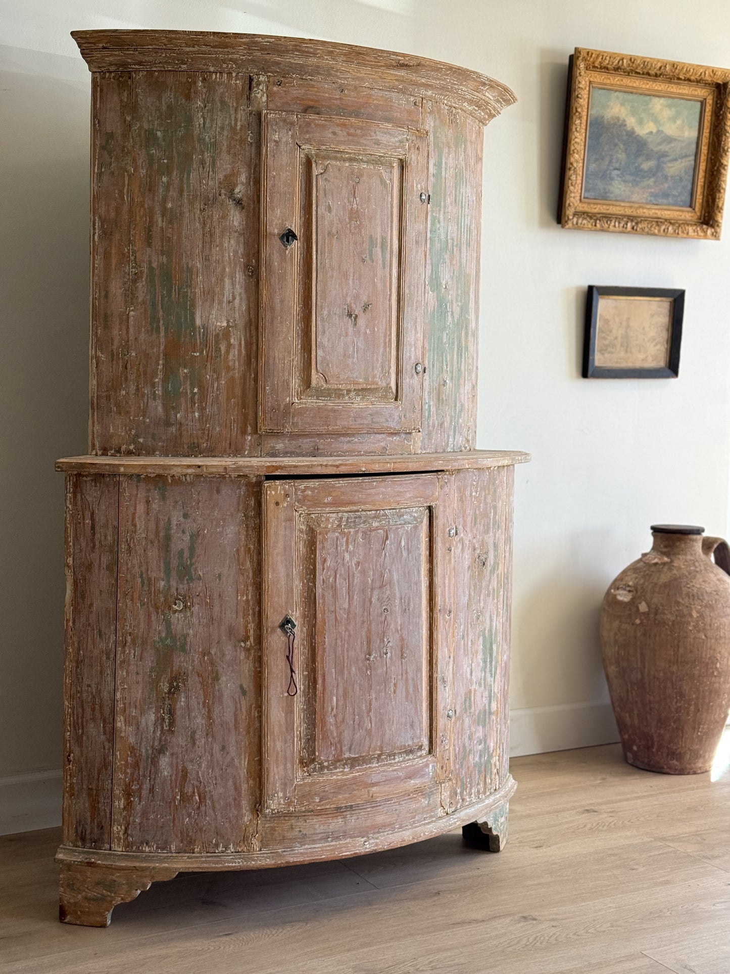 Antique Swedish Corner Cupboard