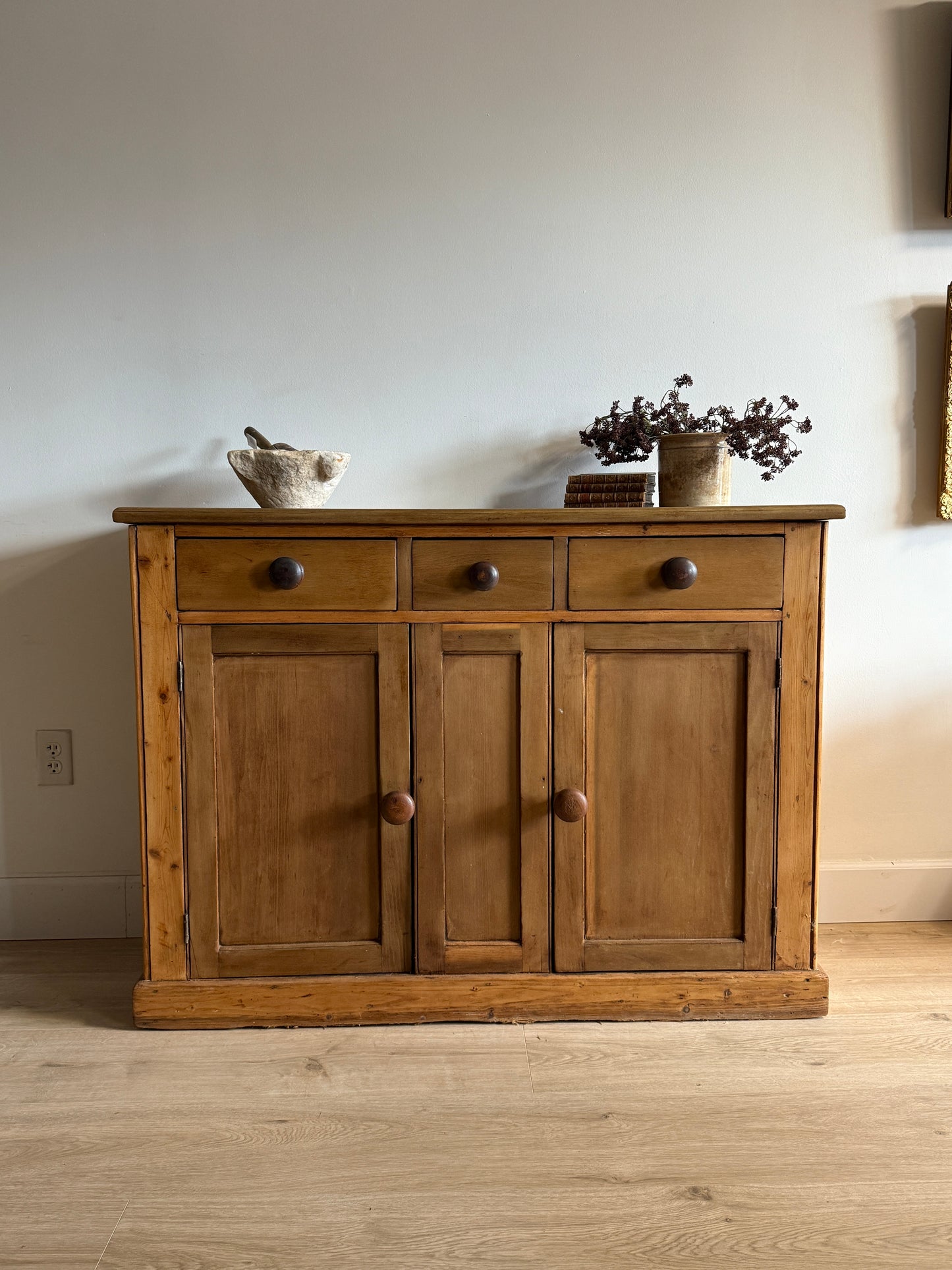 Antique English Pine Sideboard