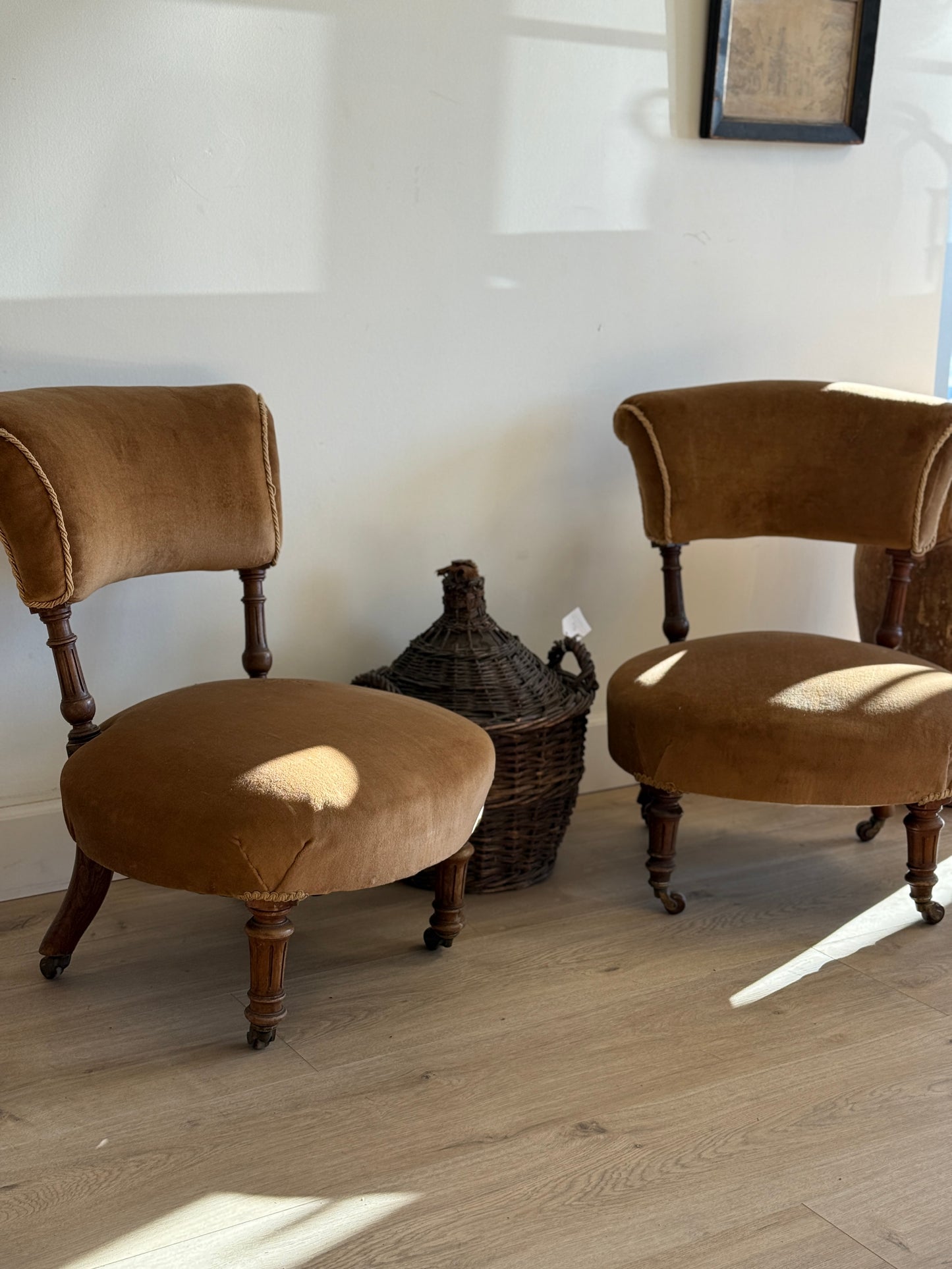 Pair of Victorian English Walnut Chairs