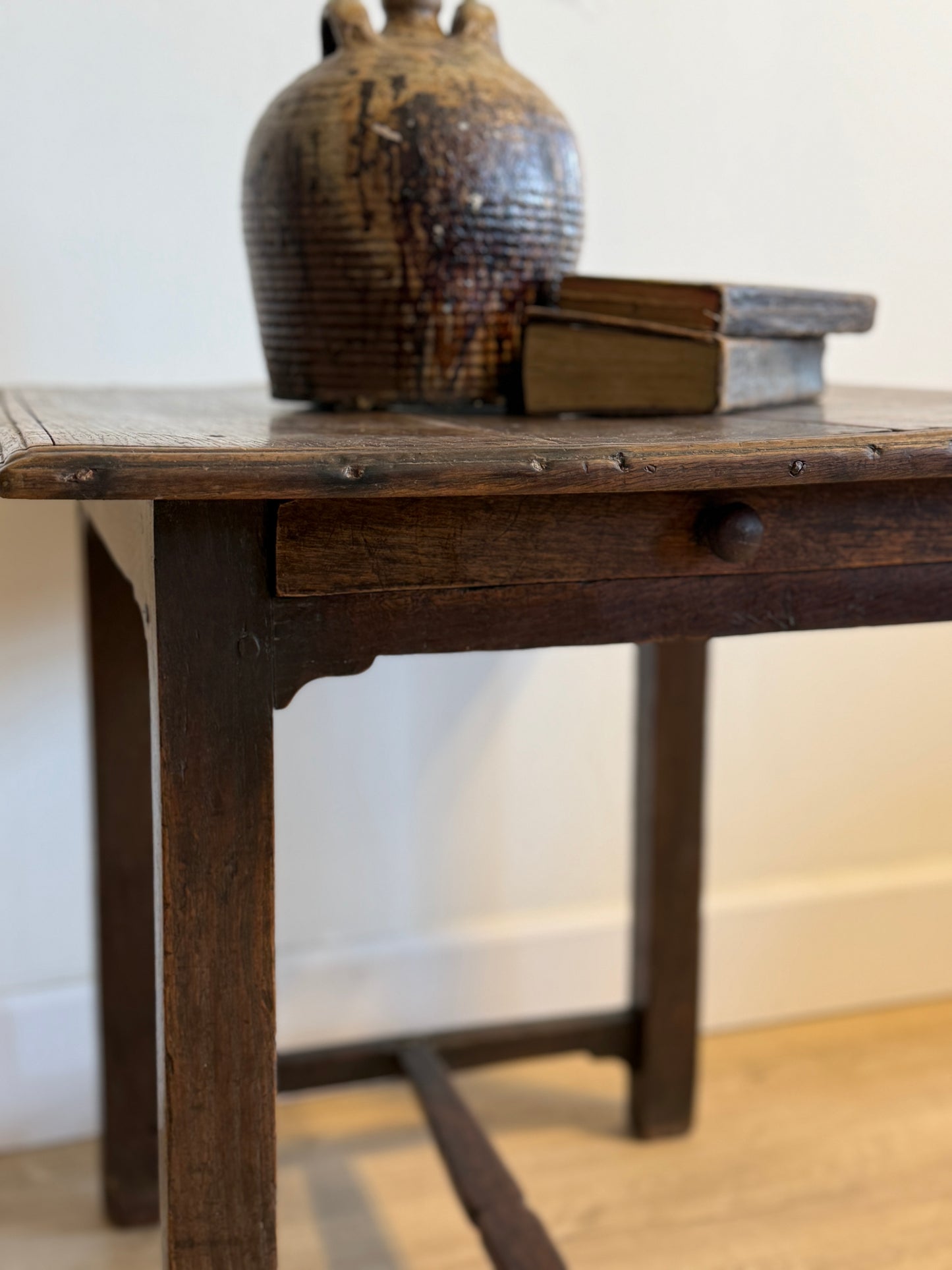 Late 17th/18th c. English Oak Side Table with Drawer