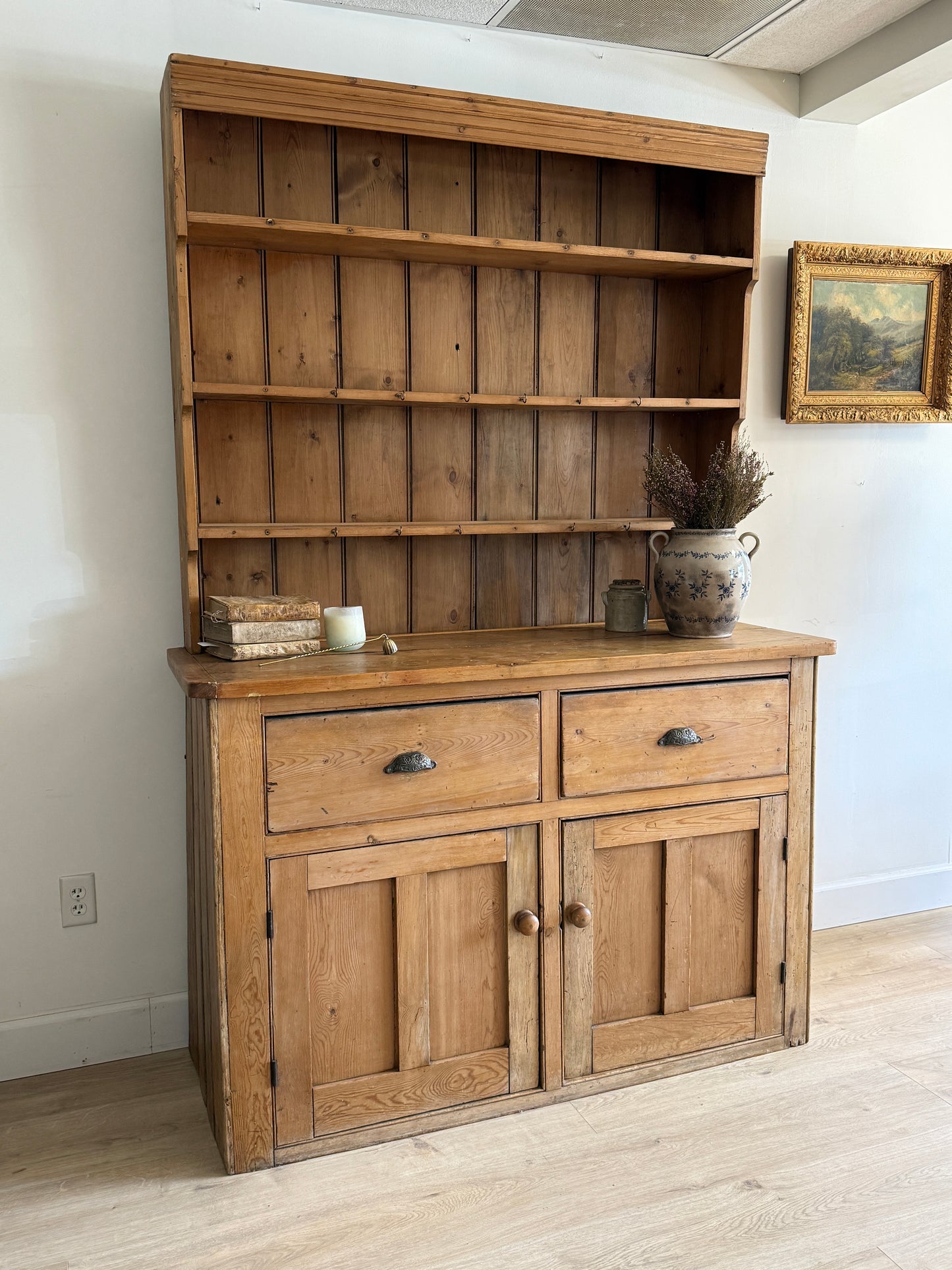 Antique English Pine Hutch