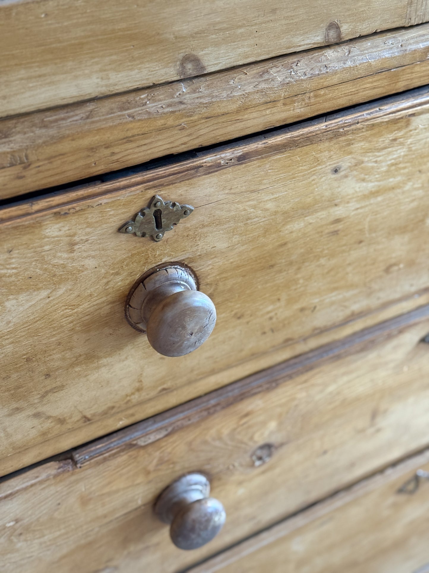 Antique English Pine Linen Press