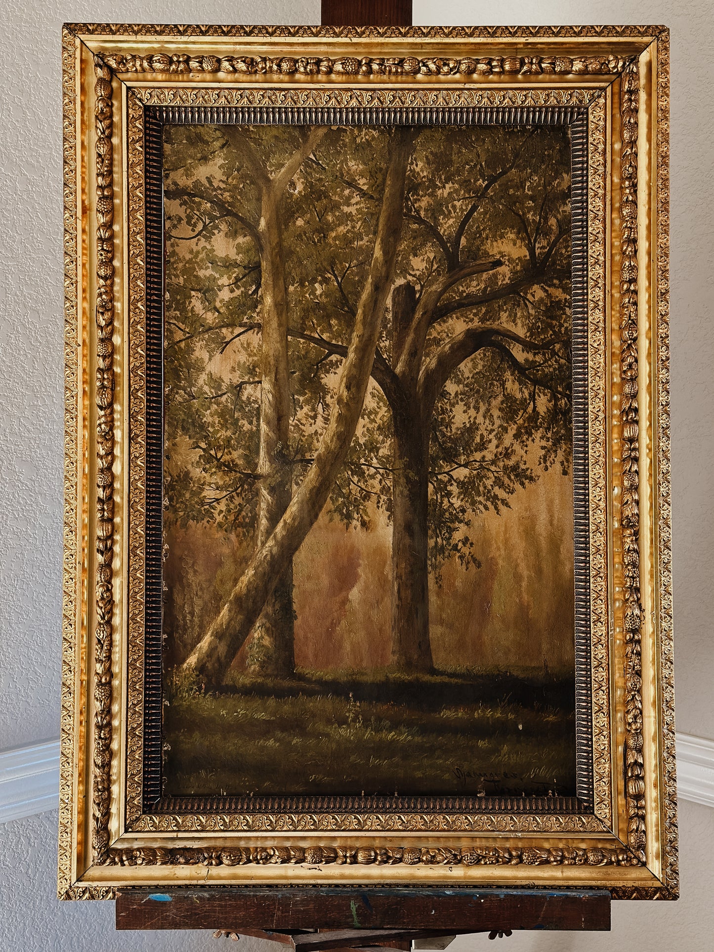 Antique Original Oil Painting, c.1886 Laura King