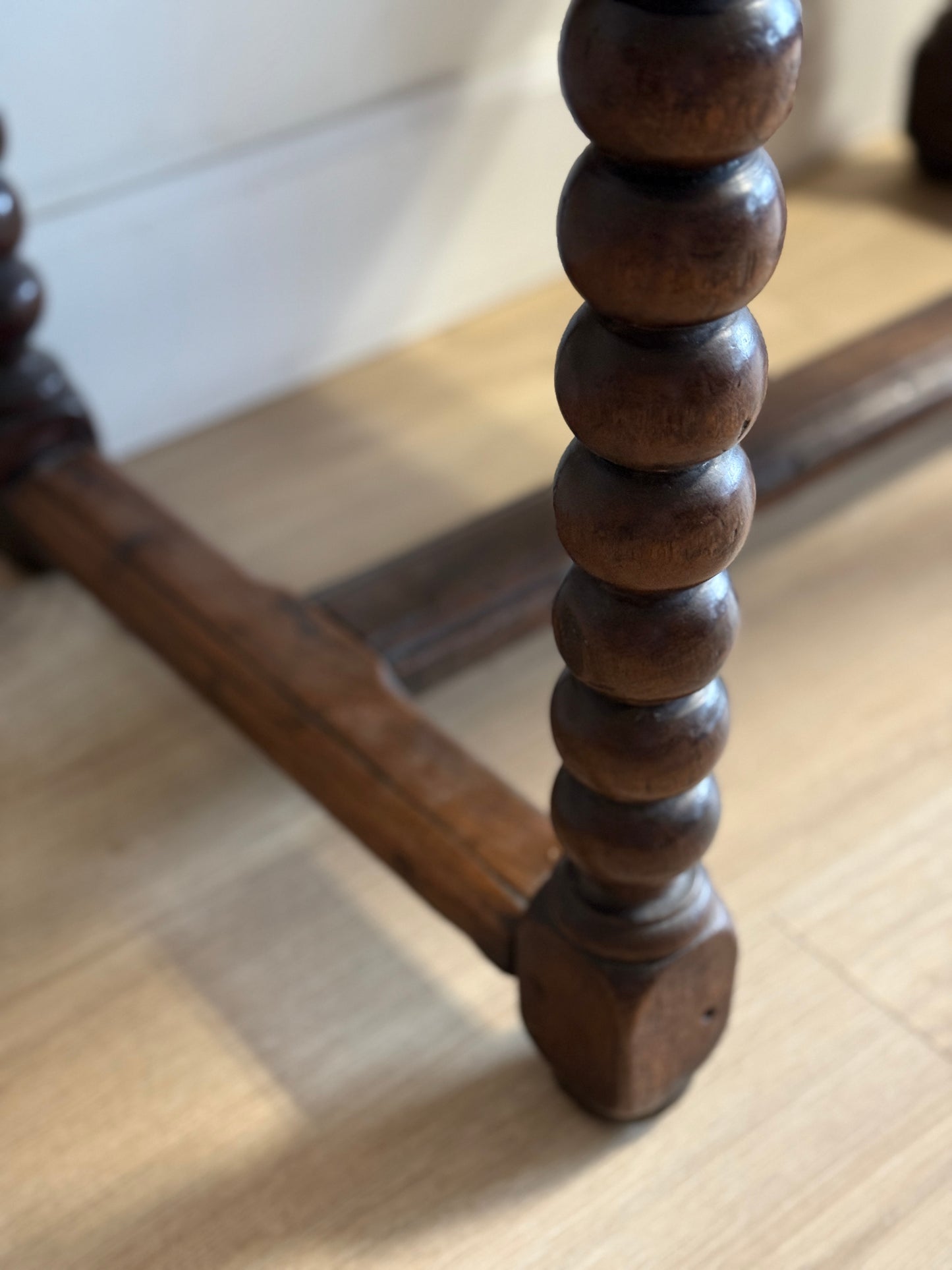 18th c. French Walnut Bobbin Table