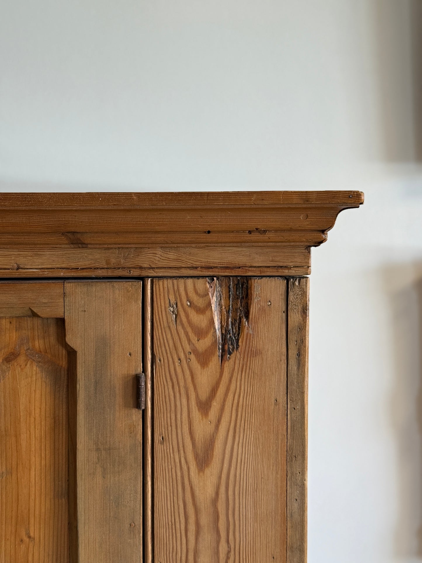 Petite Antique English Pine Linen Press