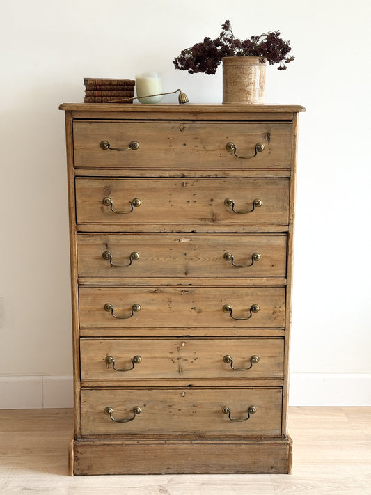 Antique English Tall Boy Chest of Drawers